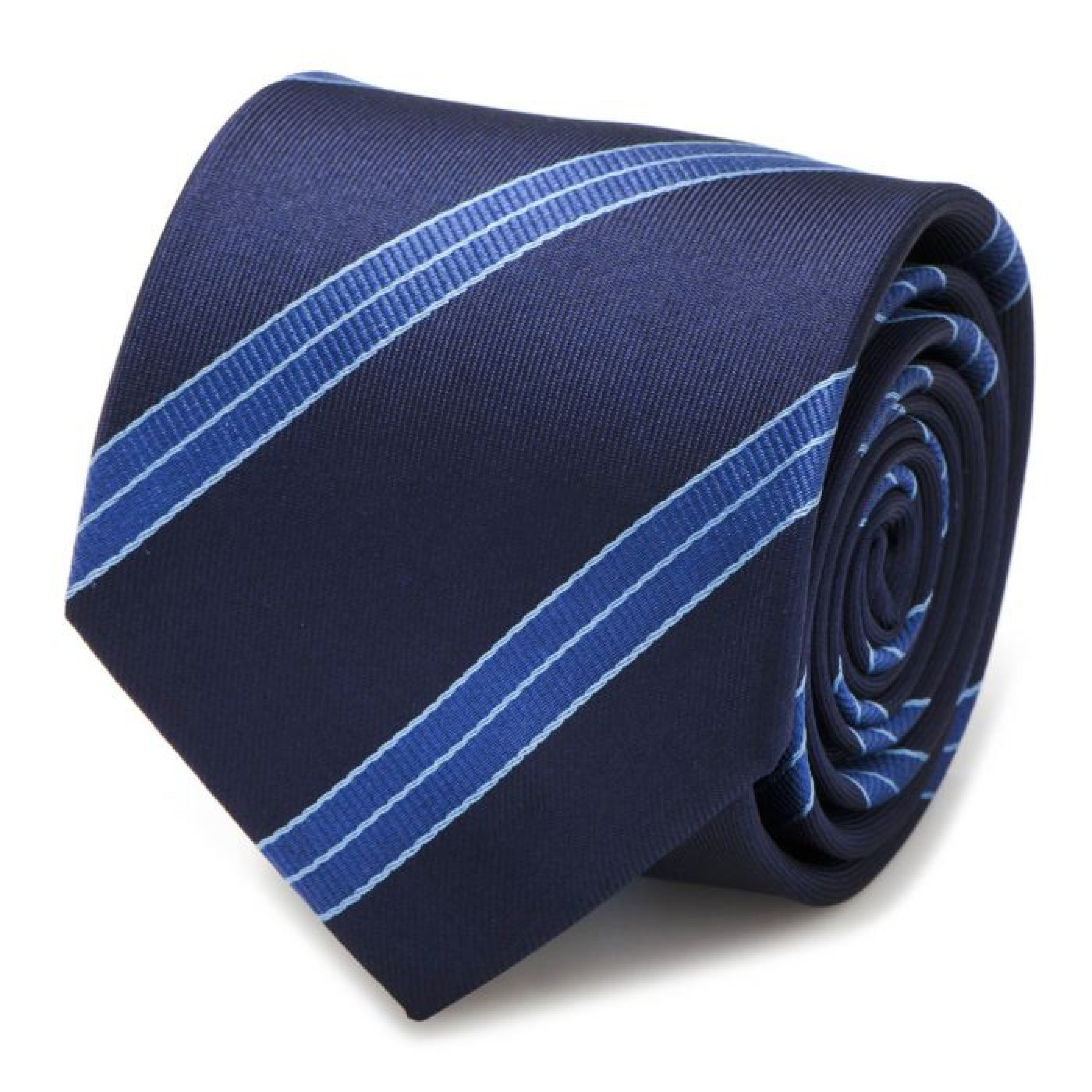 Star Trek Enterprise Flight Blue Stripe Men's Silk Tie, Blue