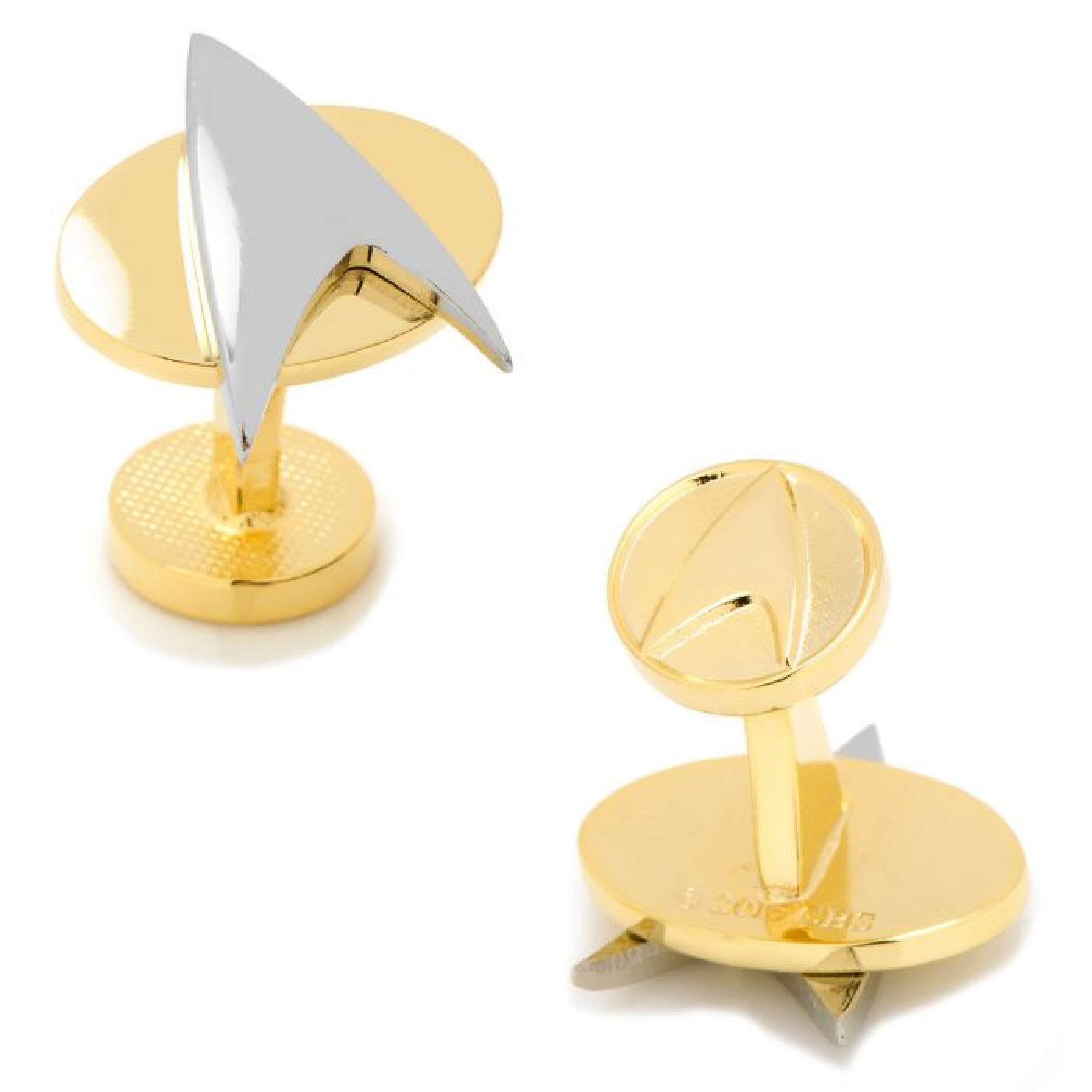 Star Trek Two Tone Delta Shield Cufflinks, Gold
