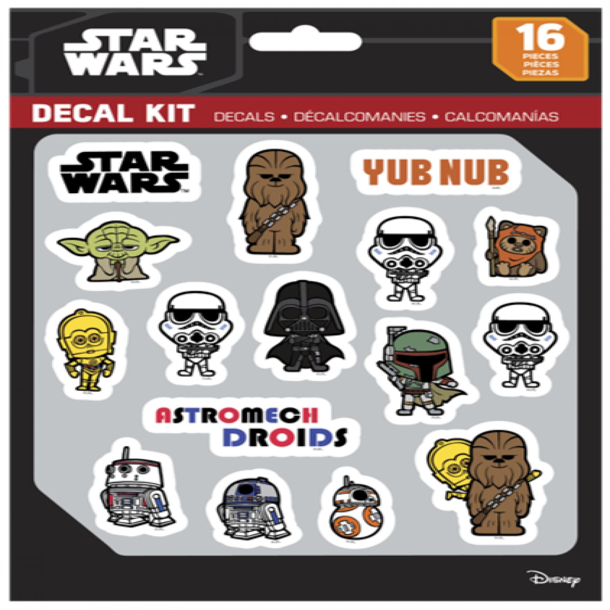 Star Wars Classic 16 Piece Decal Kit, Multi-Color