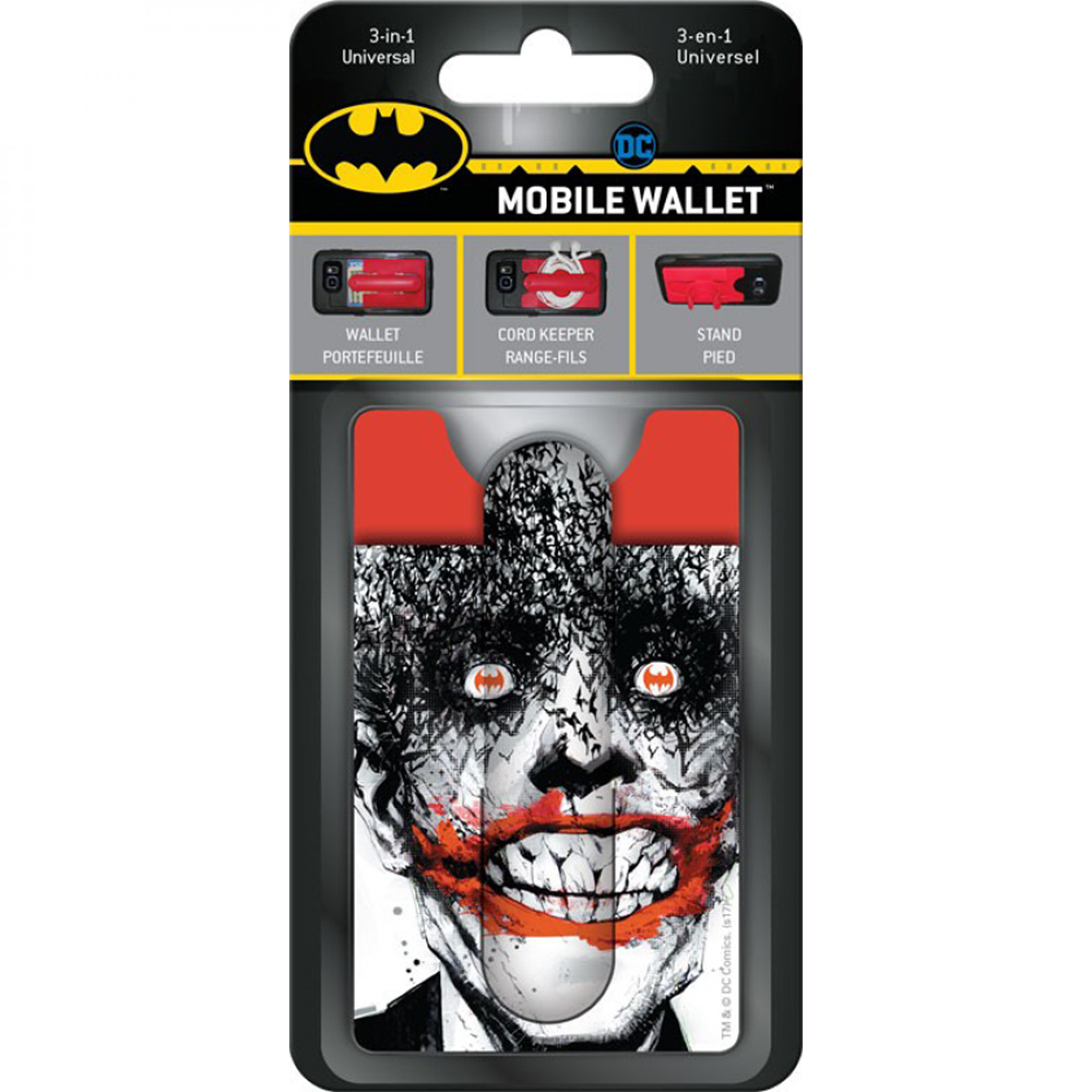Joker Character Portrait Smile 3-in-1 Mobile Wallet, Multi-Color