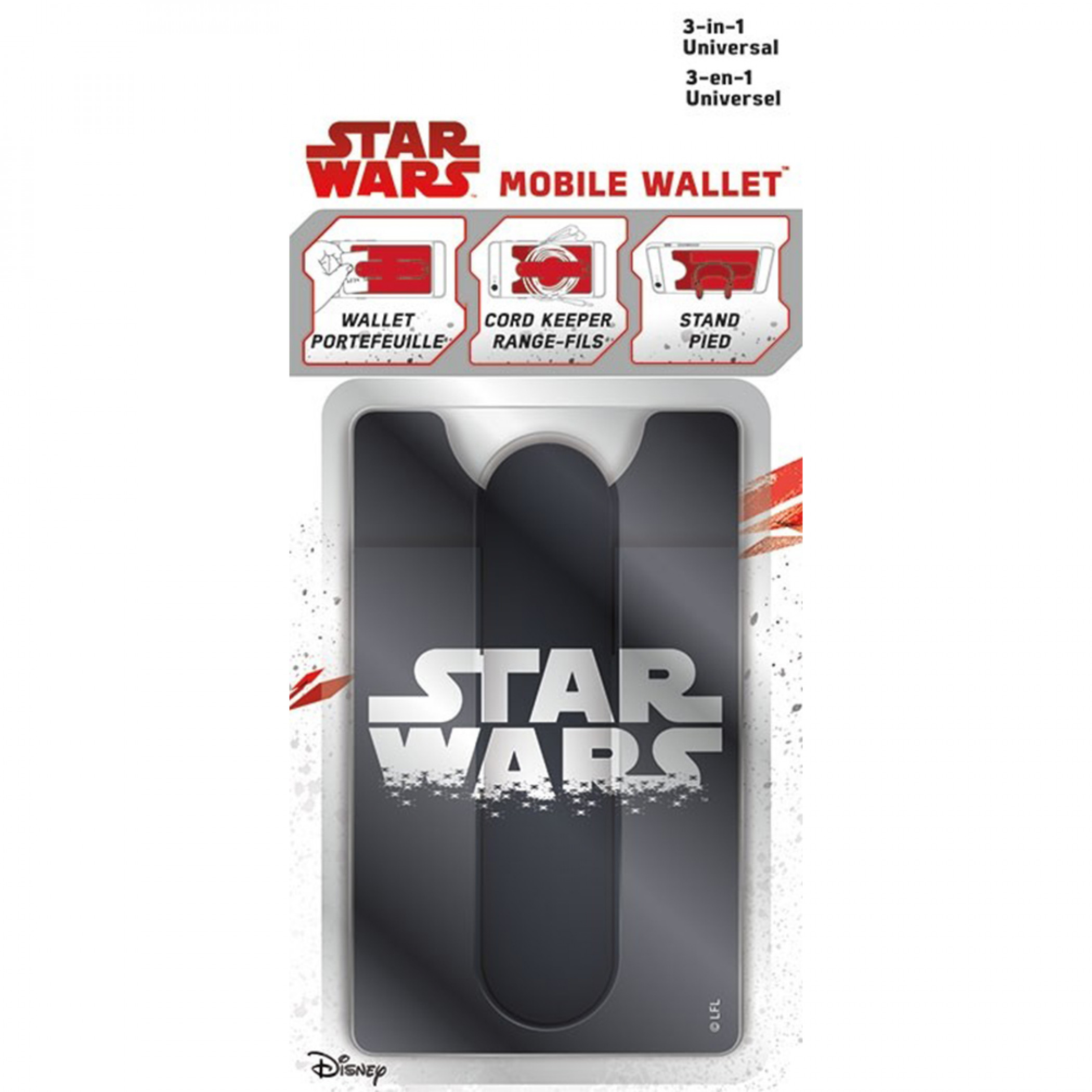 Star Wars Logo 3-in-1 Mobile Wallet, Black
