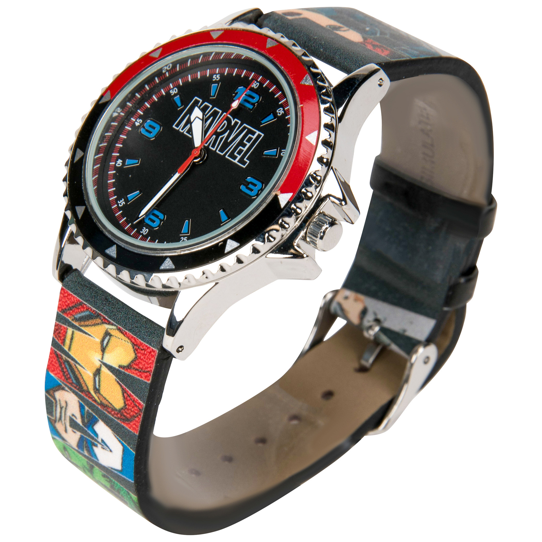 Marvel Avengers Logo Overlay Analog Watch, Multi-Color