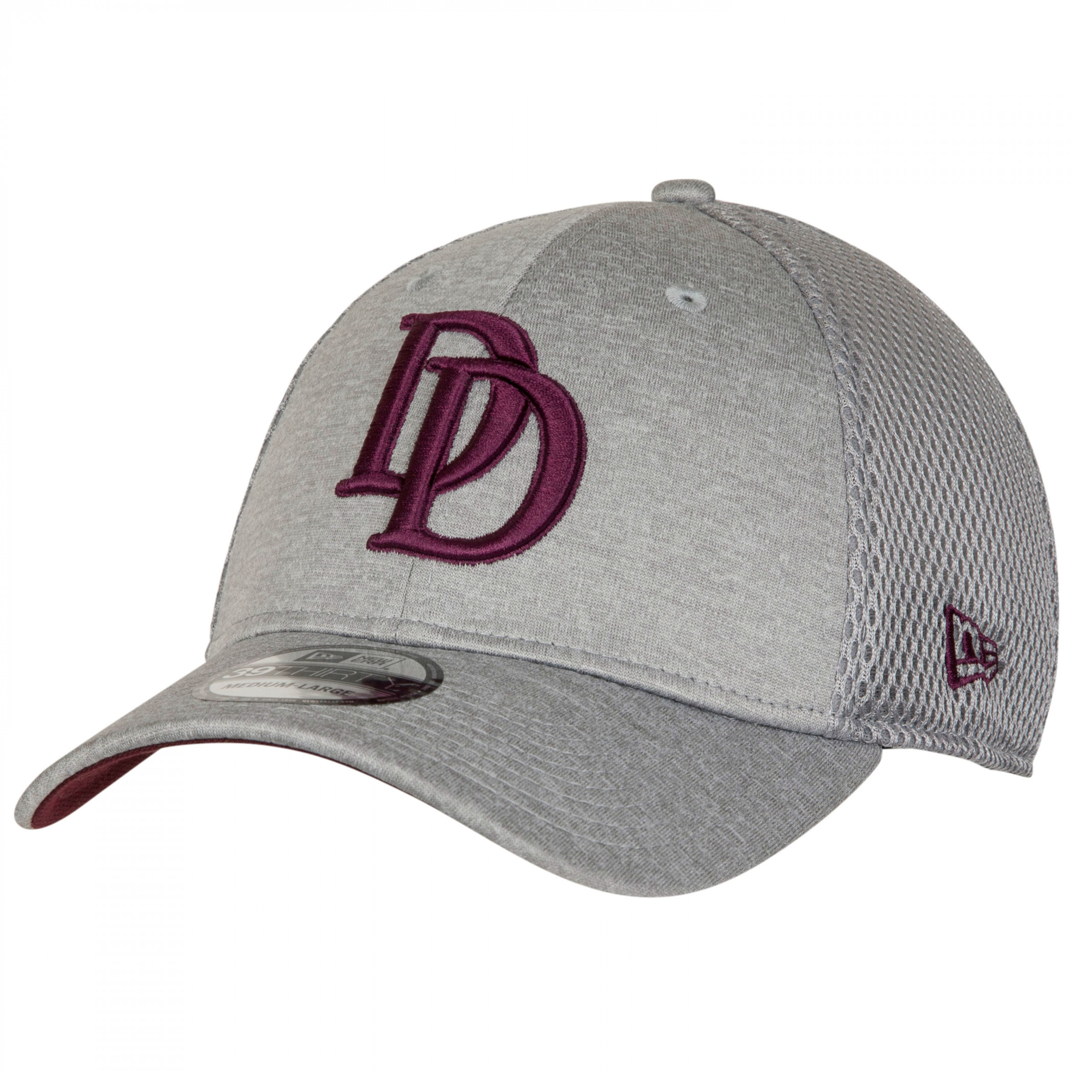 Dare Devil Symbol Grey Shadow Tech New Era 39Thirty Fitted Hat, Grey