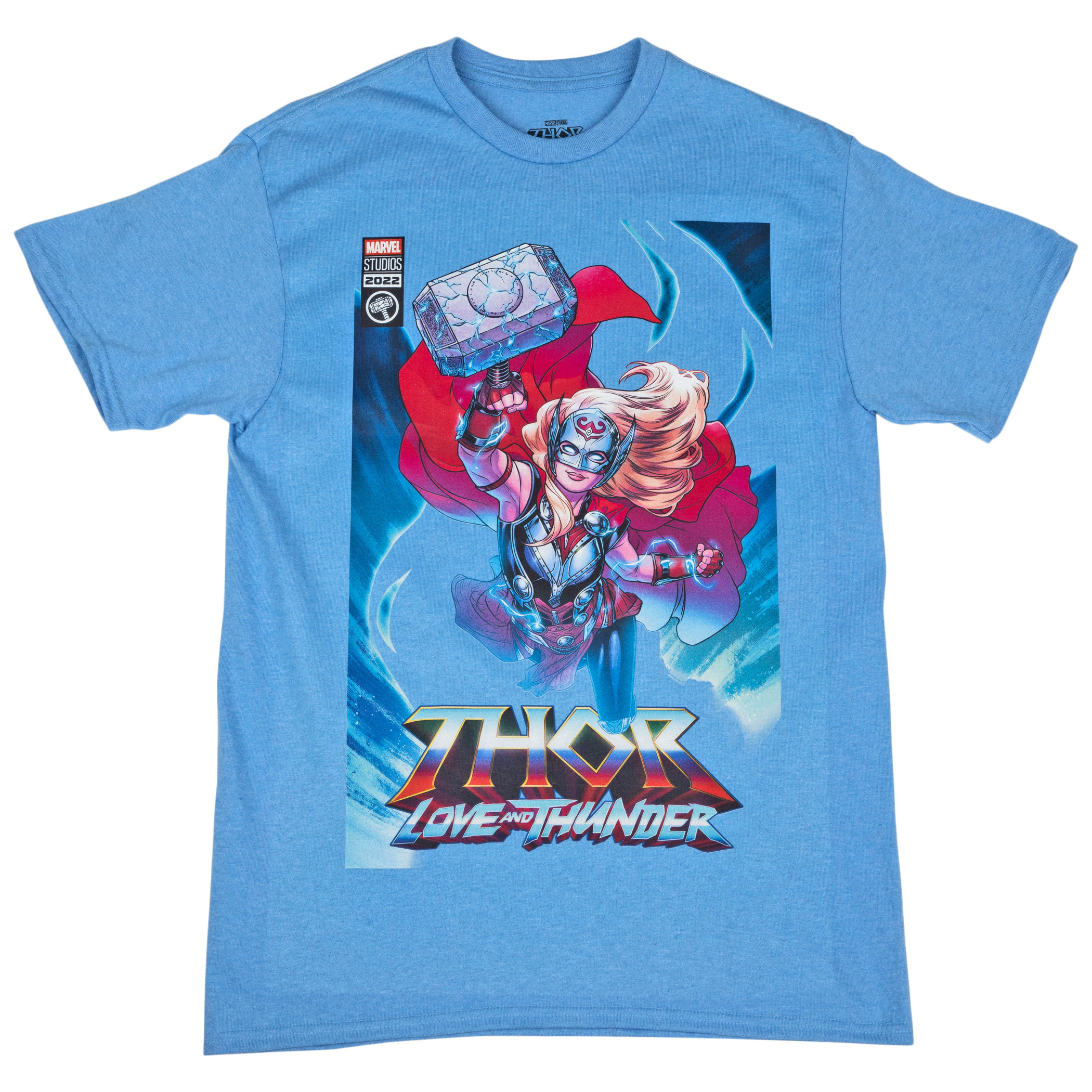 Thor Love and Thunder Cover Art Style T-Shirt, Blue