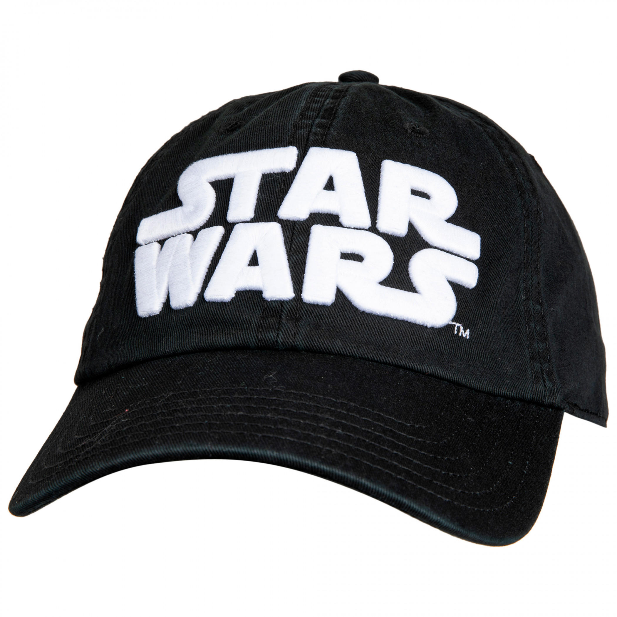 Star Wars Title Logo Embroidered Strapback Hat, Black