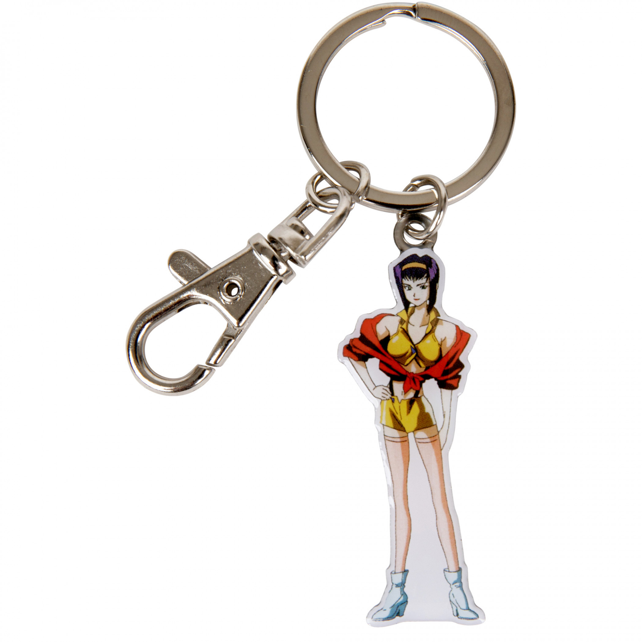 Cowboy Bebop Faye Valentine Walking Pose Metal Keychain, Multi-Color