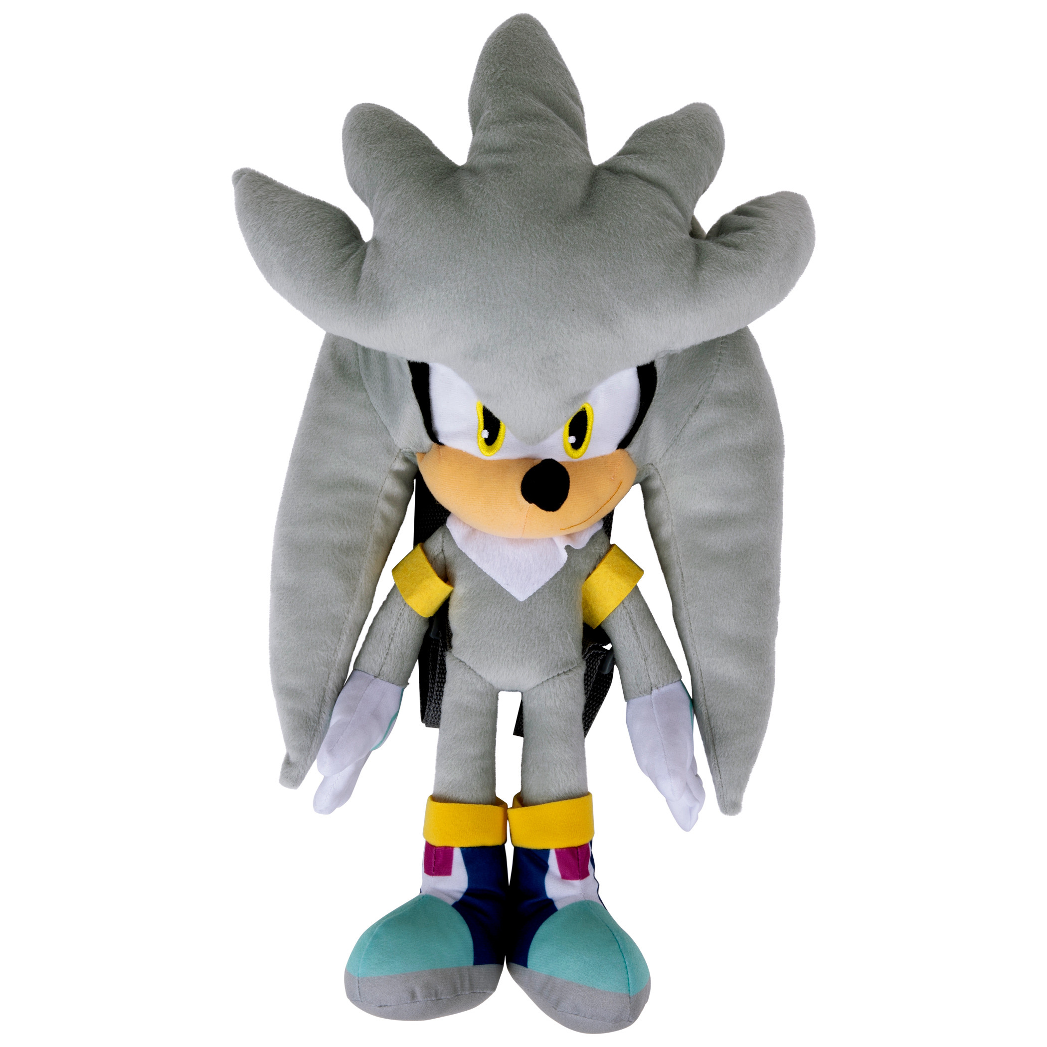 Sonic The Hedgehog Silver 16' Plush Backpack, Grey