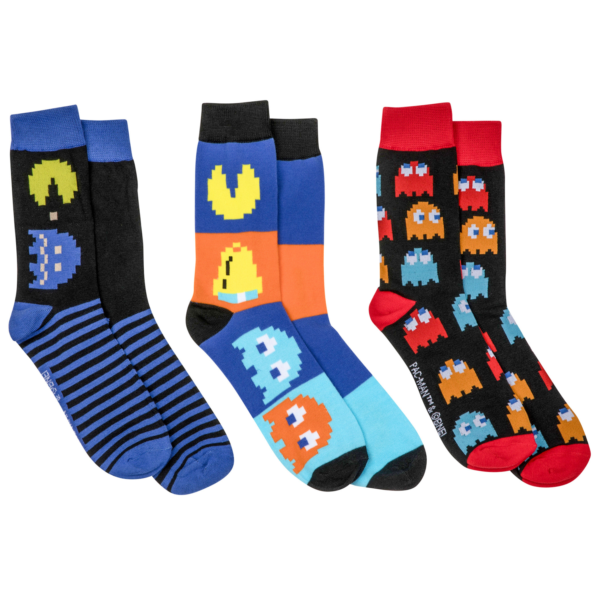 Pac-Man and Ghosts Power Up 3-Pack Crew Socks, Multi-Color
