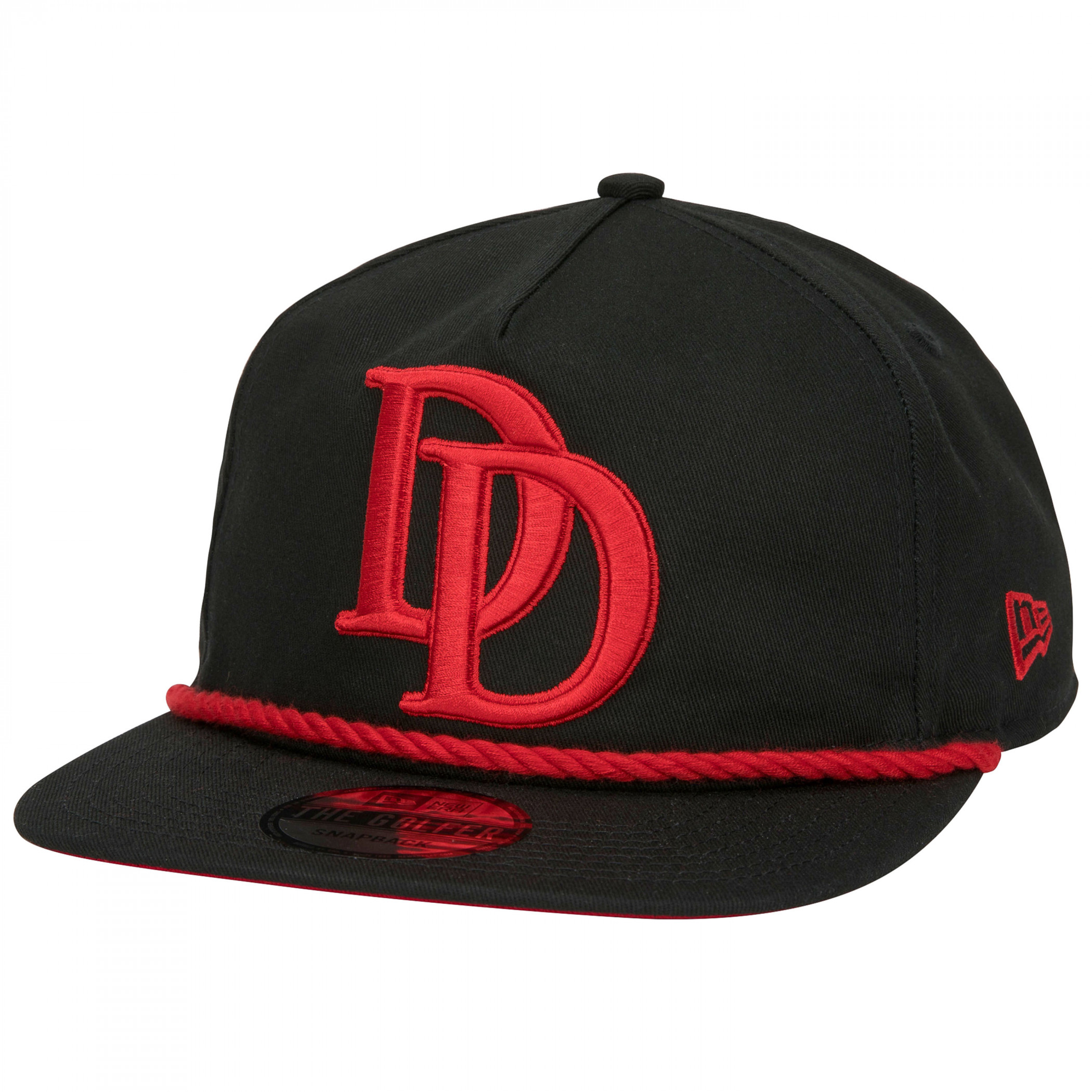 Daredevil Logo Black Colorway New Era Adjustable Golfer Rope Hat, Black