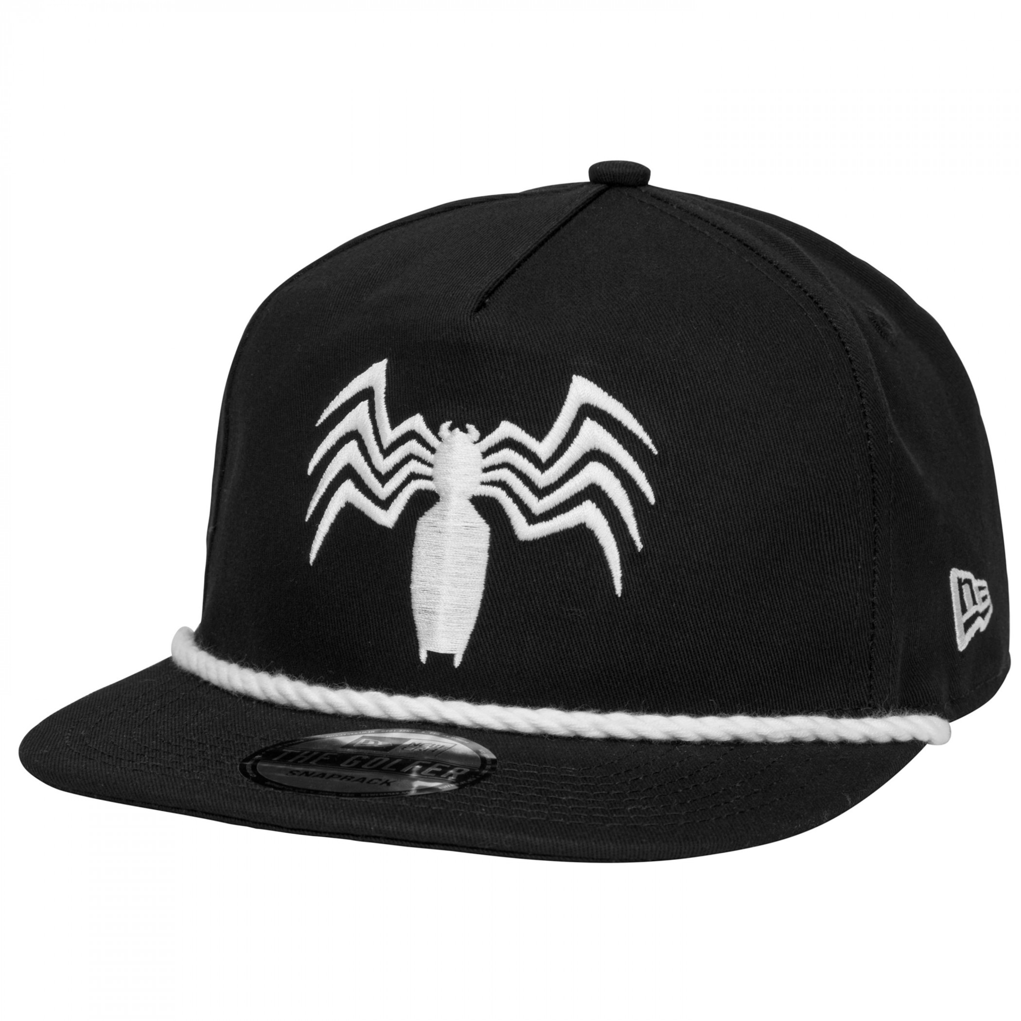 Venom Logo Black Colorway New Era Adjustable Golfer Rope Hat, Black