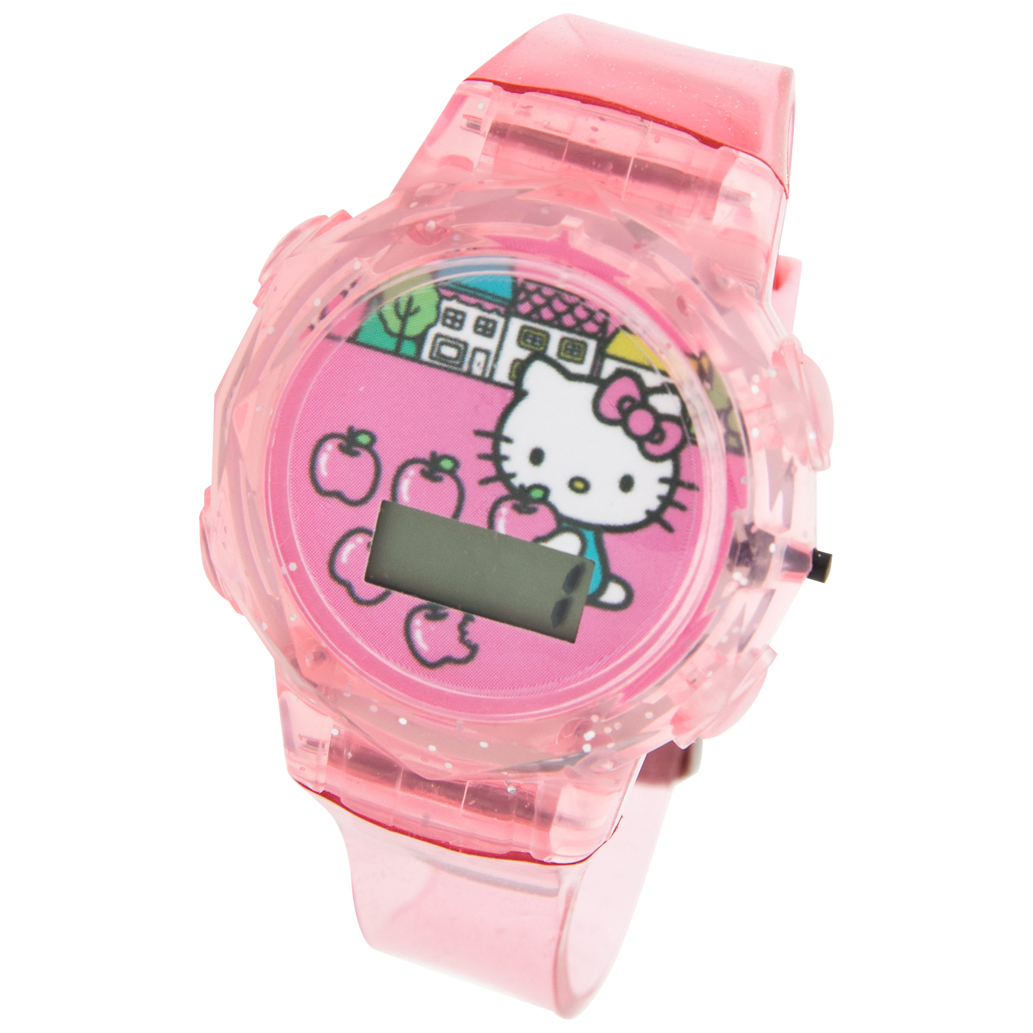 Hello Kitty Pastel Pink Glitter LED Wrist Watch, Pink