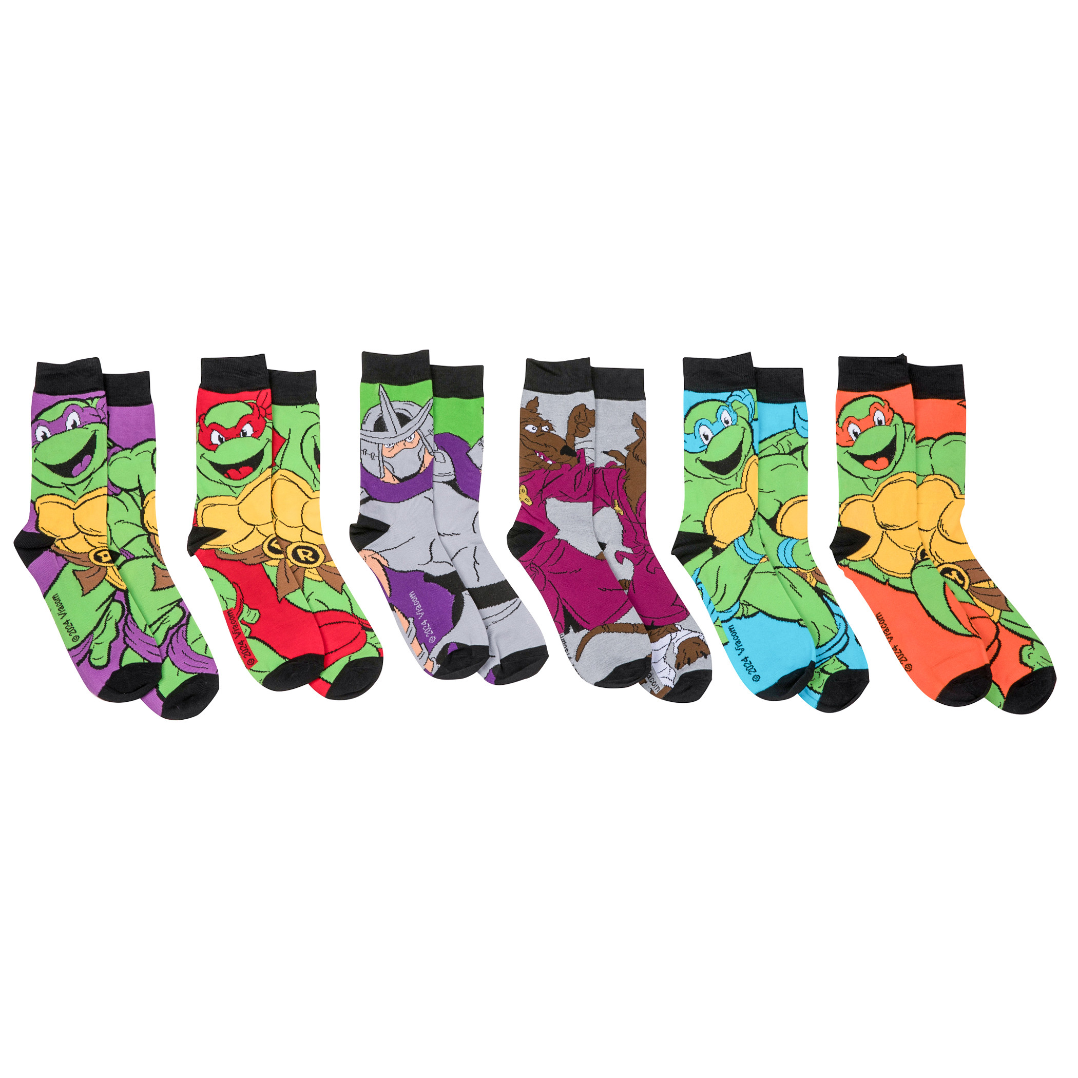Teenage Mutant Ninja Turtles Characters 6-Pack Crew Socks, Multi-Color