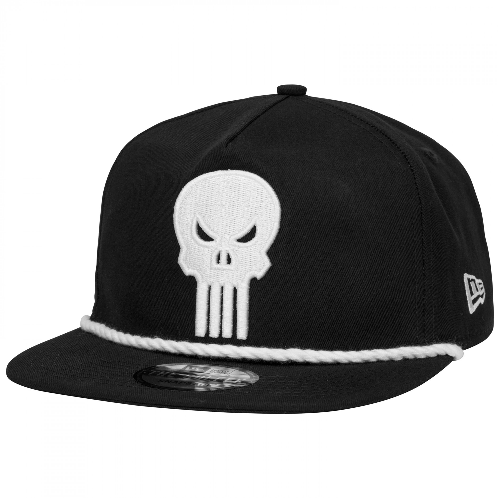 Punisher Logo New Era Adjustable Golfer Rope Hat, Black