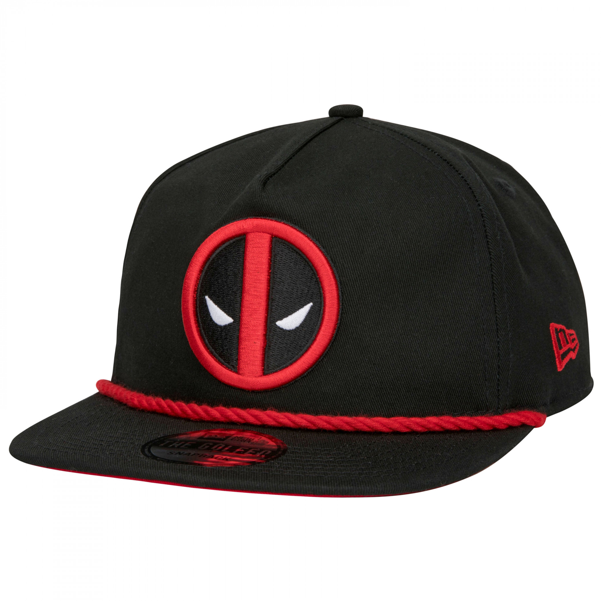 Deadpool Logo Black Colorway New Era Adjustable Golfer Rope Hat, Black