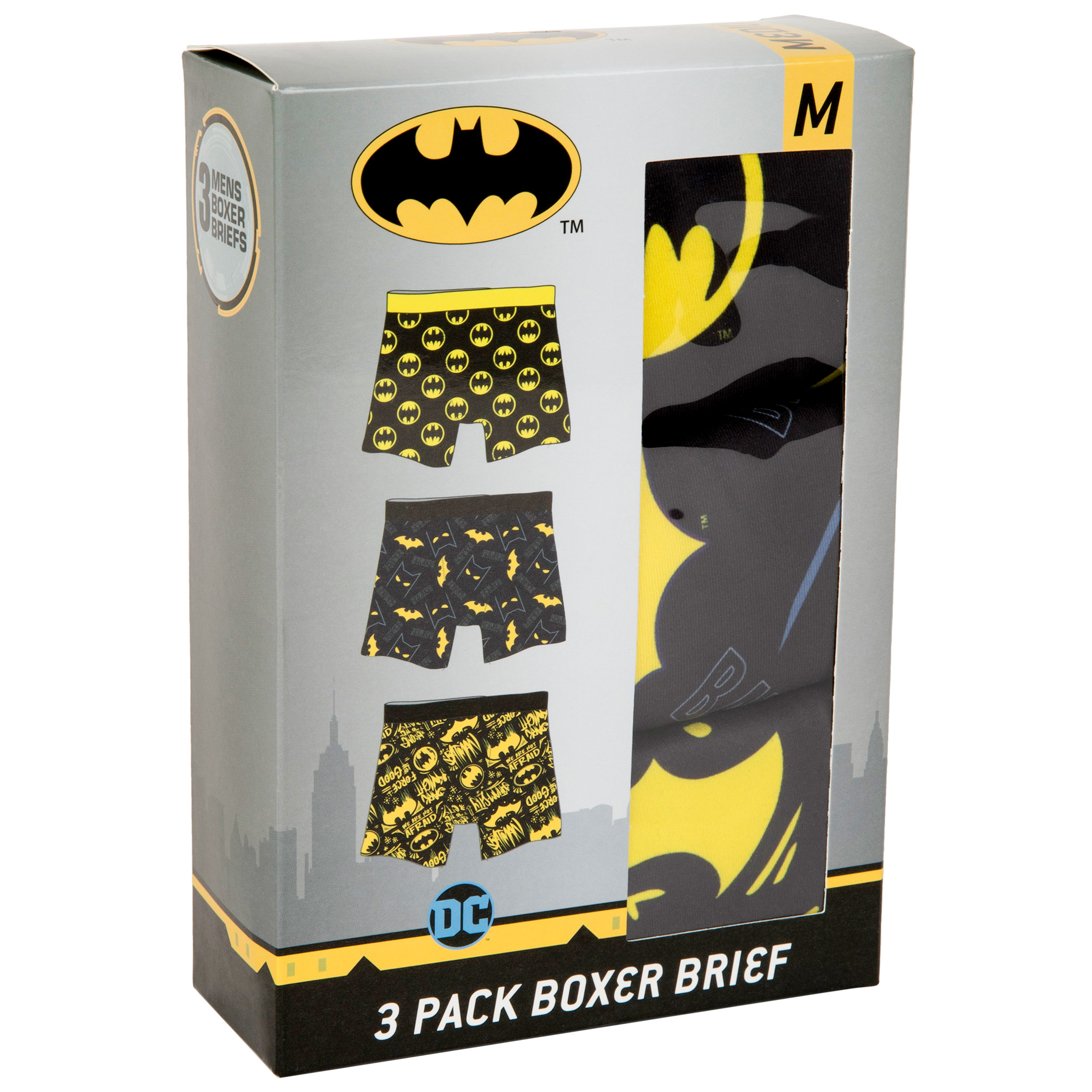 Batman Men's Briefs 3 Pack Black/Grey