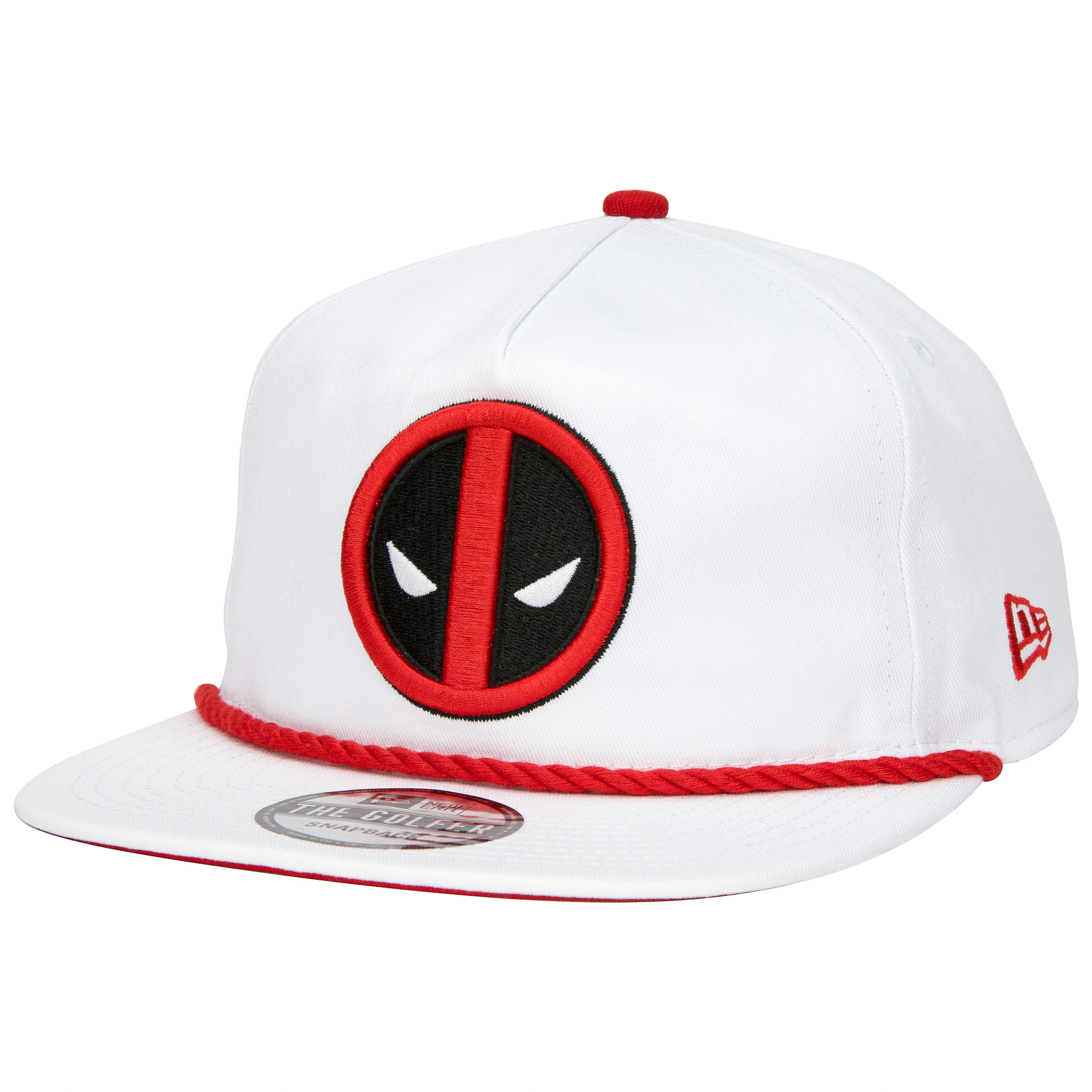 Deadpool Logo White Colorway New Era Adjustable Golfer Rope Hat, White