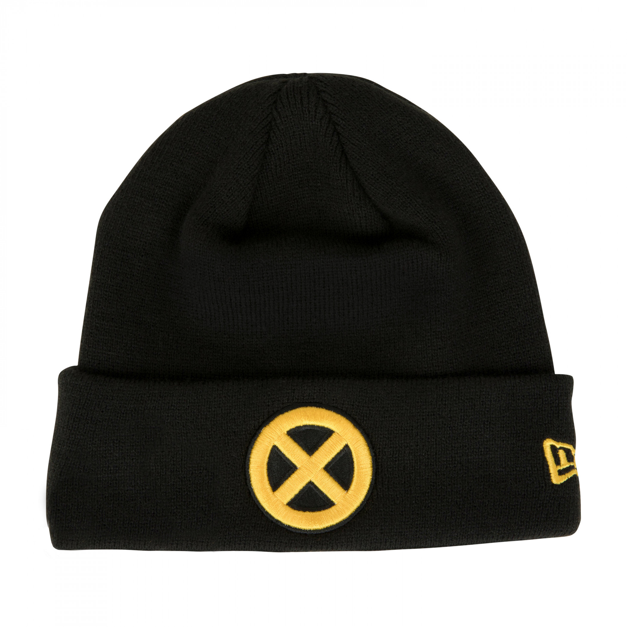 X-Men Yellow Symbol Cuff Knit New Era Beanie, Black