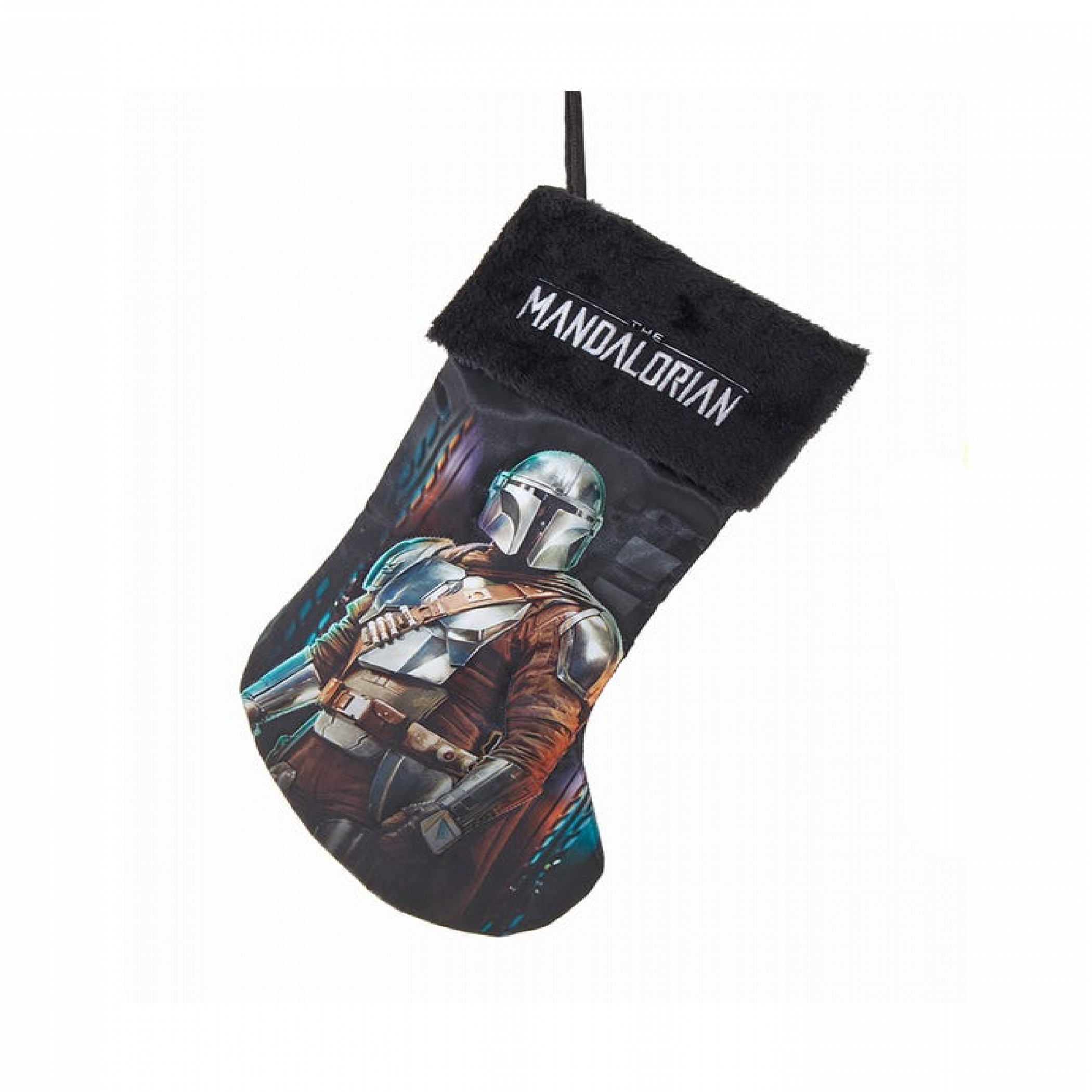 Star Wars The Mandalorian Din Djarin Christmas Stocking w/ Plush Cuff, Black