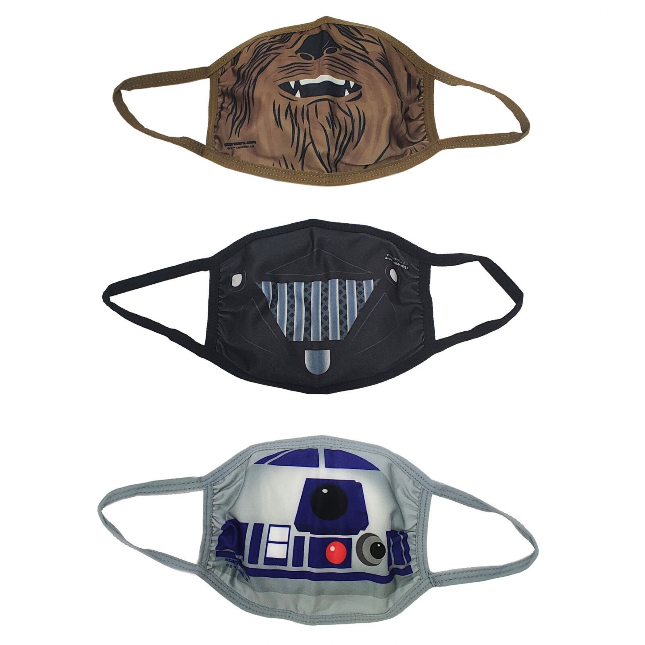 Star Wars Character Costume 3-Pack of Kids Face Masks, Multi-Color