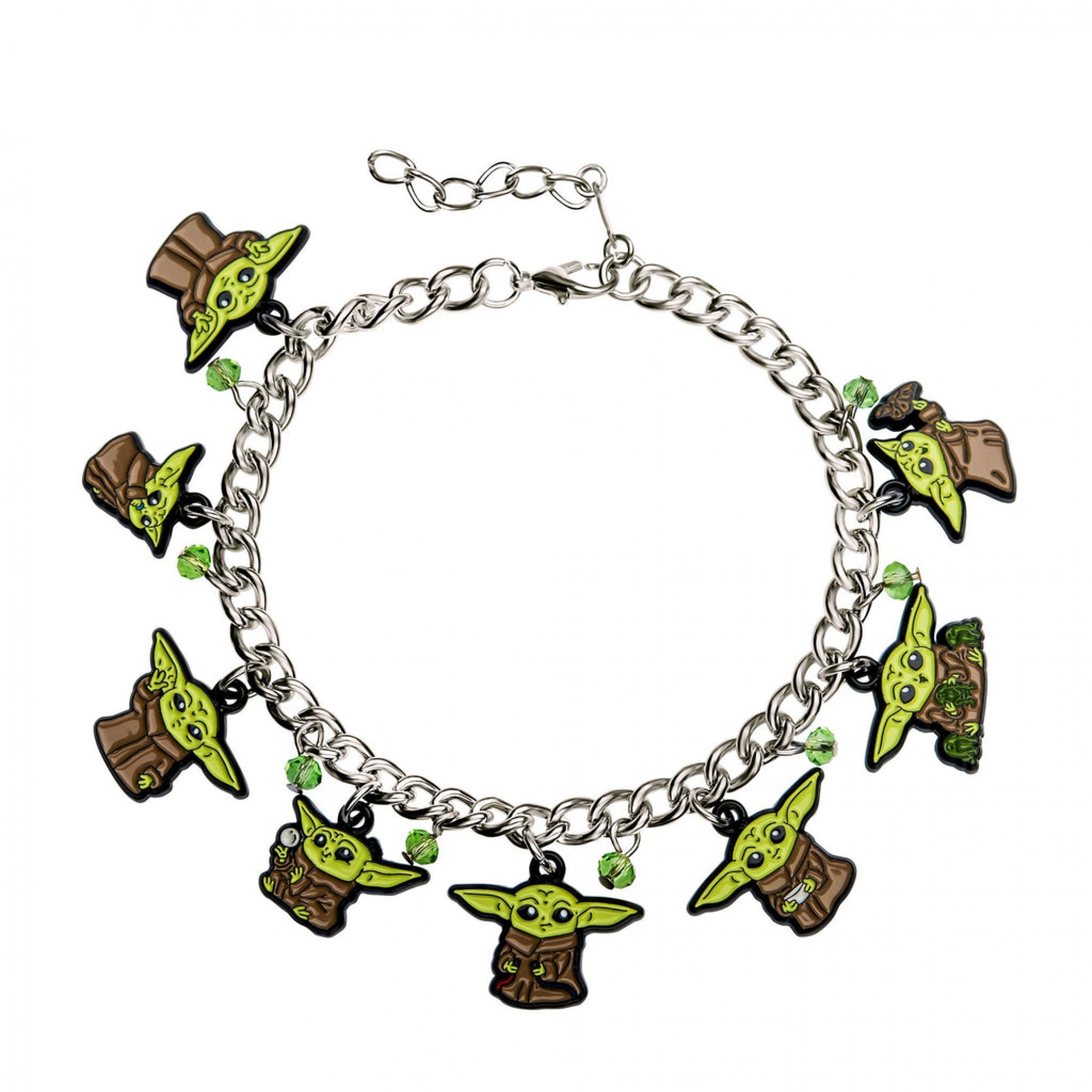 Star Wars The Mandalorian Grogu Charm Bracelet, Silver