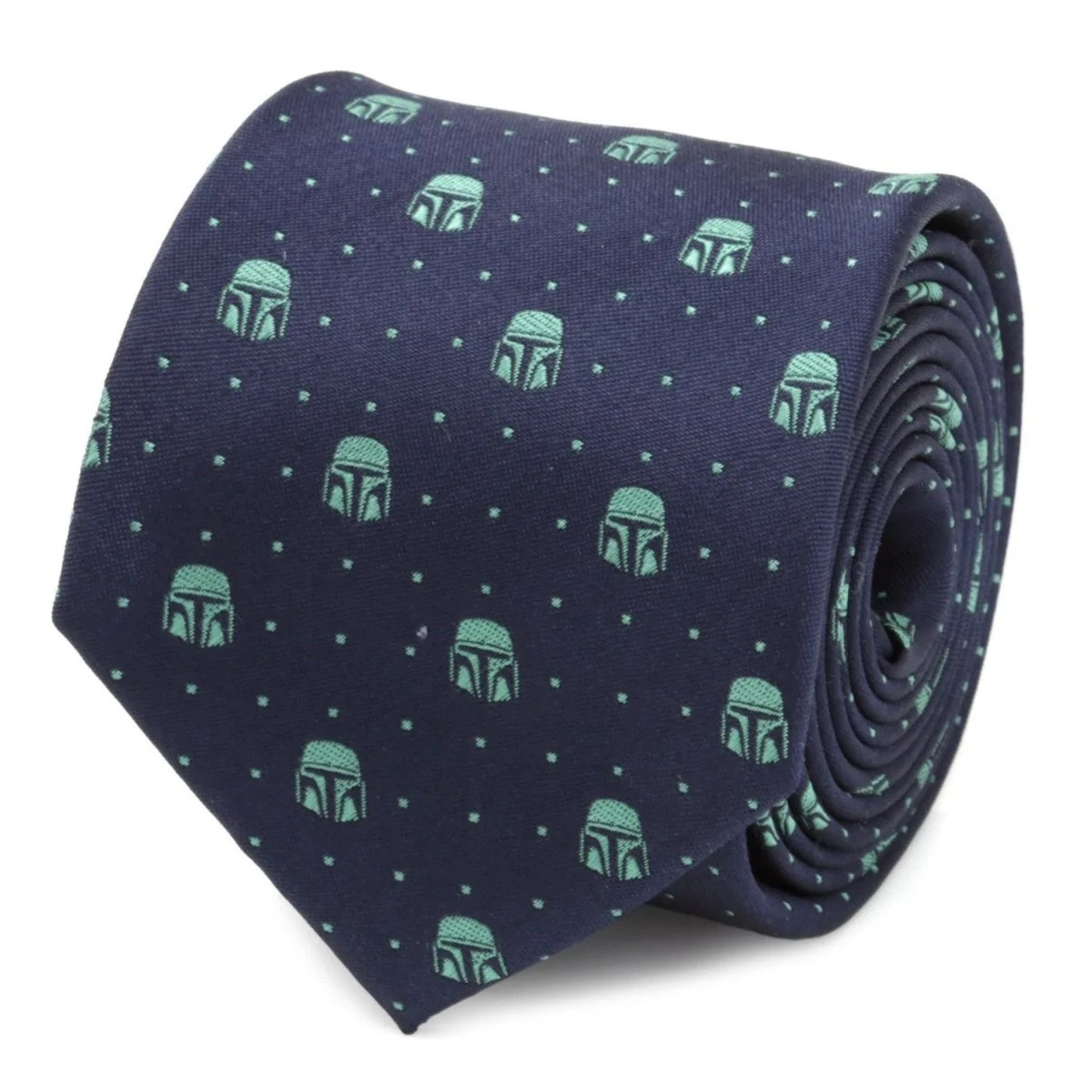 Star Wars The Mandalorian Helmet All Over Dotted Silk Tie