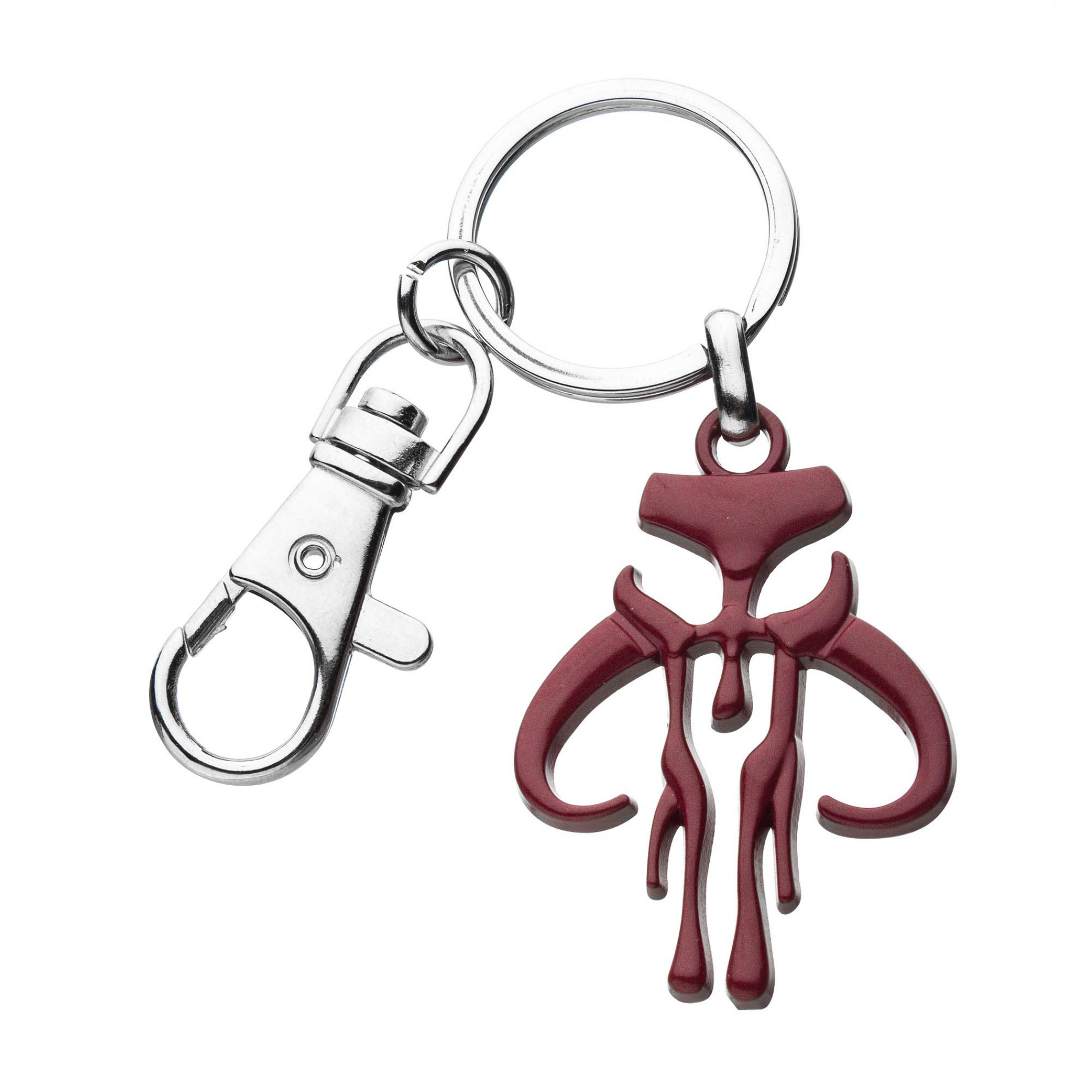 Star Wars Mandalorian Symbol Keychain, Red