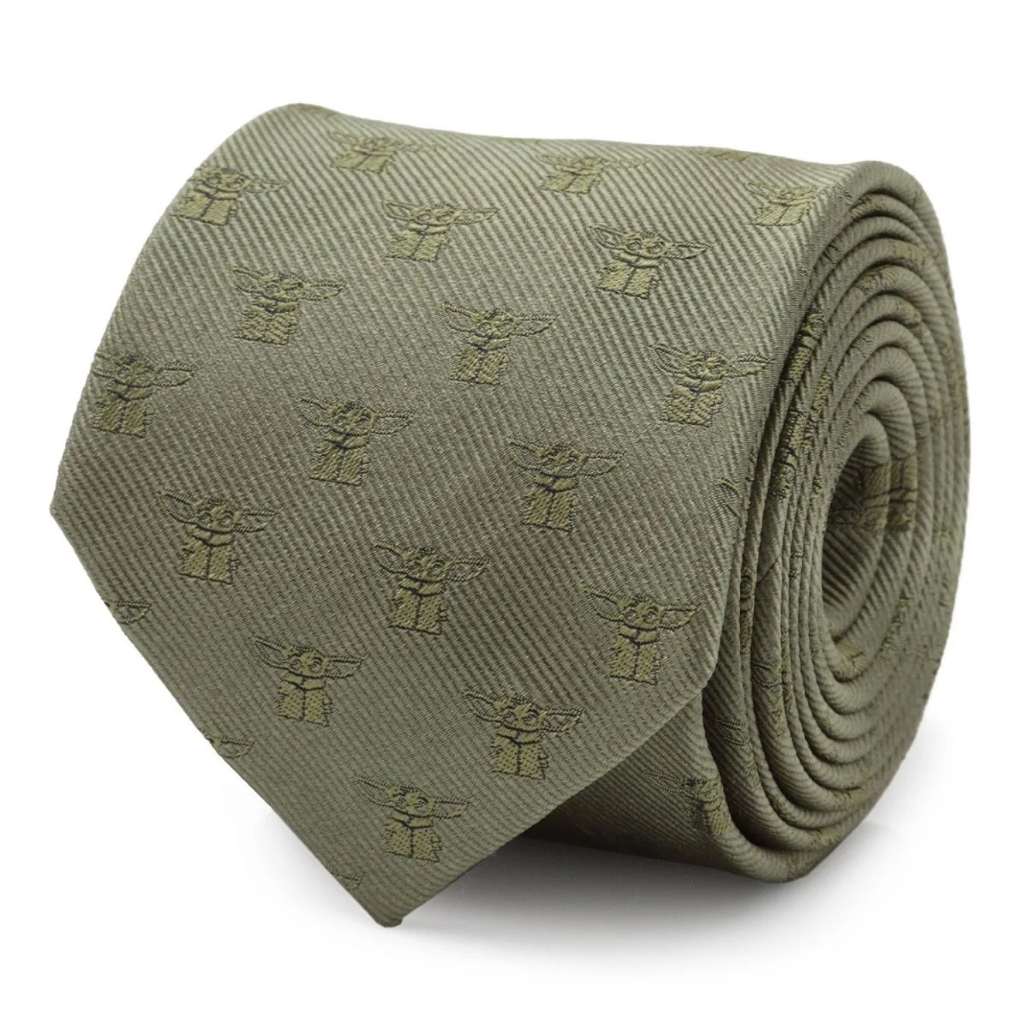 Star Wars The Mandalorian The Child Green Silk Tie, Green