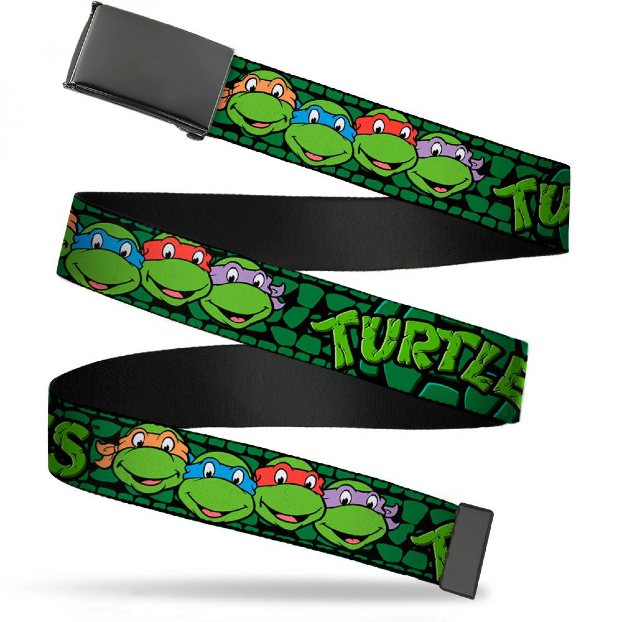 TMNT Teenage Mutant Ninja Turtles Heroes in a Half Shell Web Belt, Green