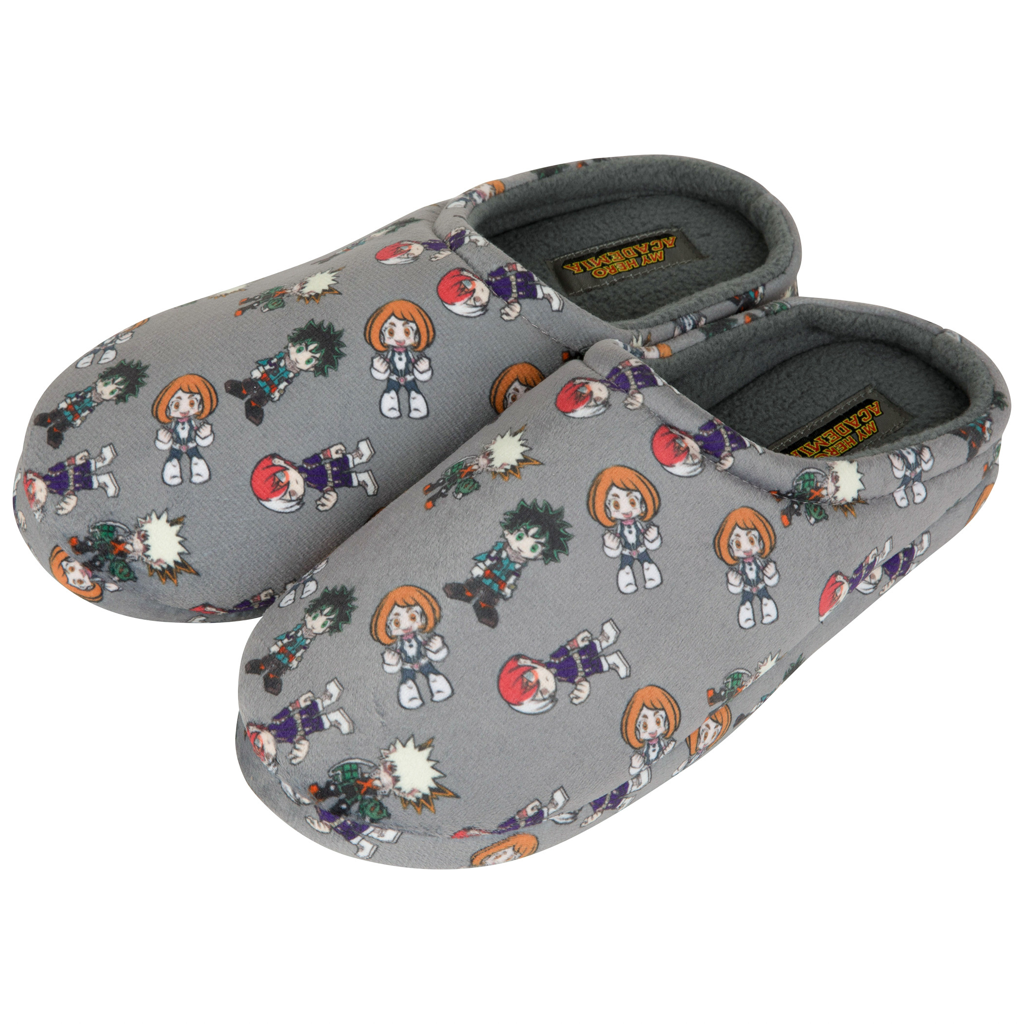 My Hero Academia Chibi Characters Men's House Slippers, Grey