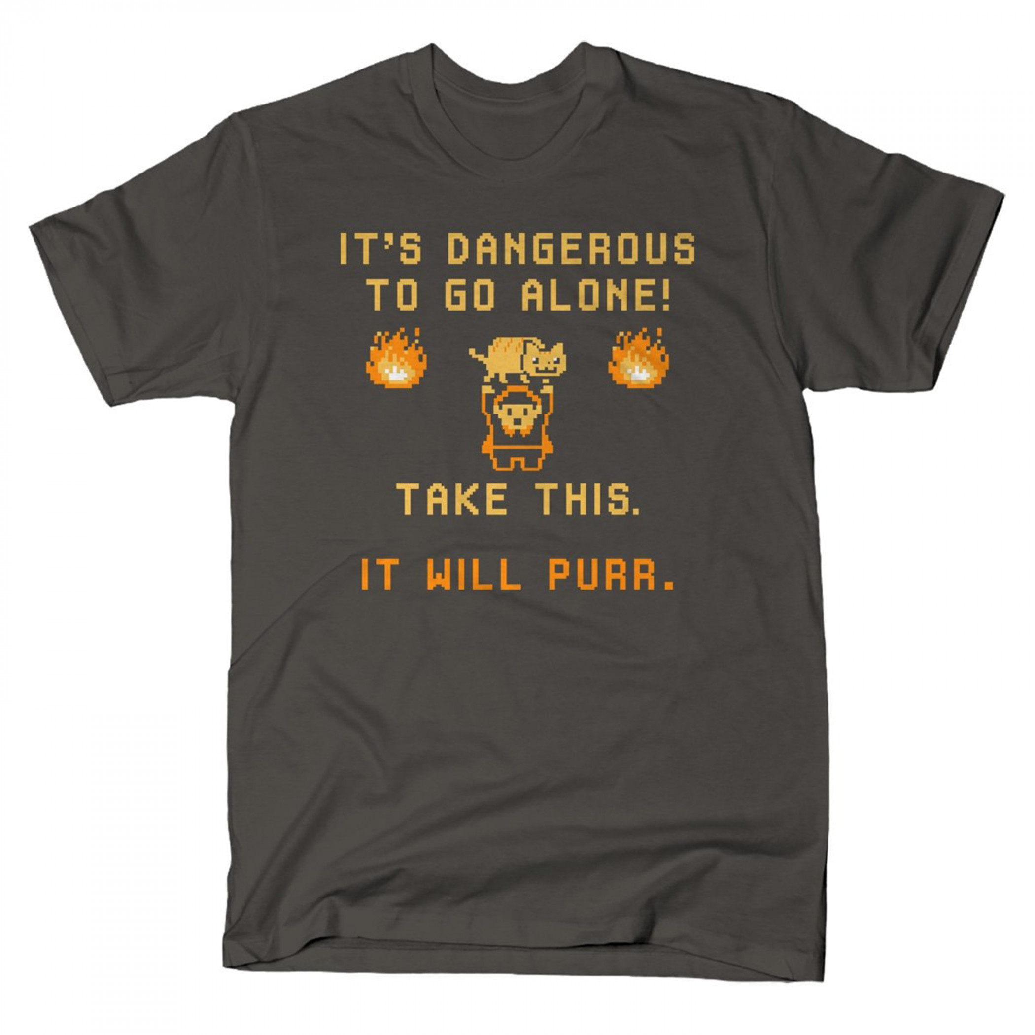 The Legend of Zelda It's Dangerous to Go Alone Nyan Cat T-Shirt, Grey