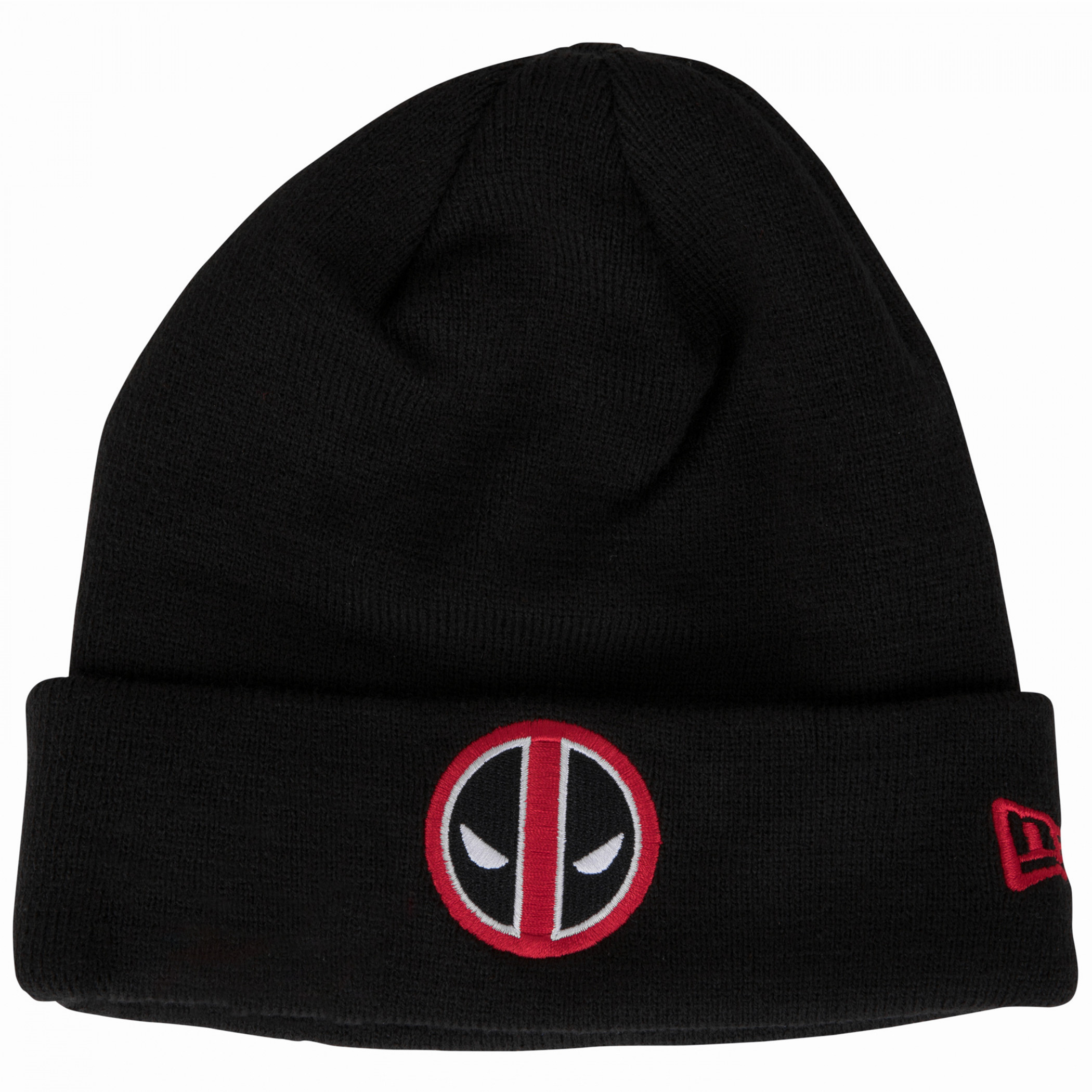 Deadpool Logo New Era Cuffed Knit Beanie, Black