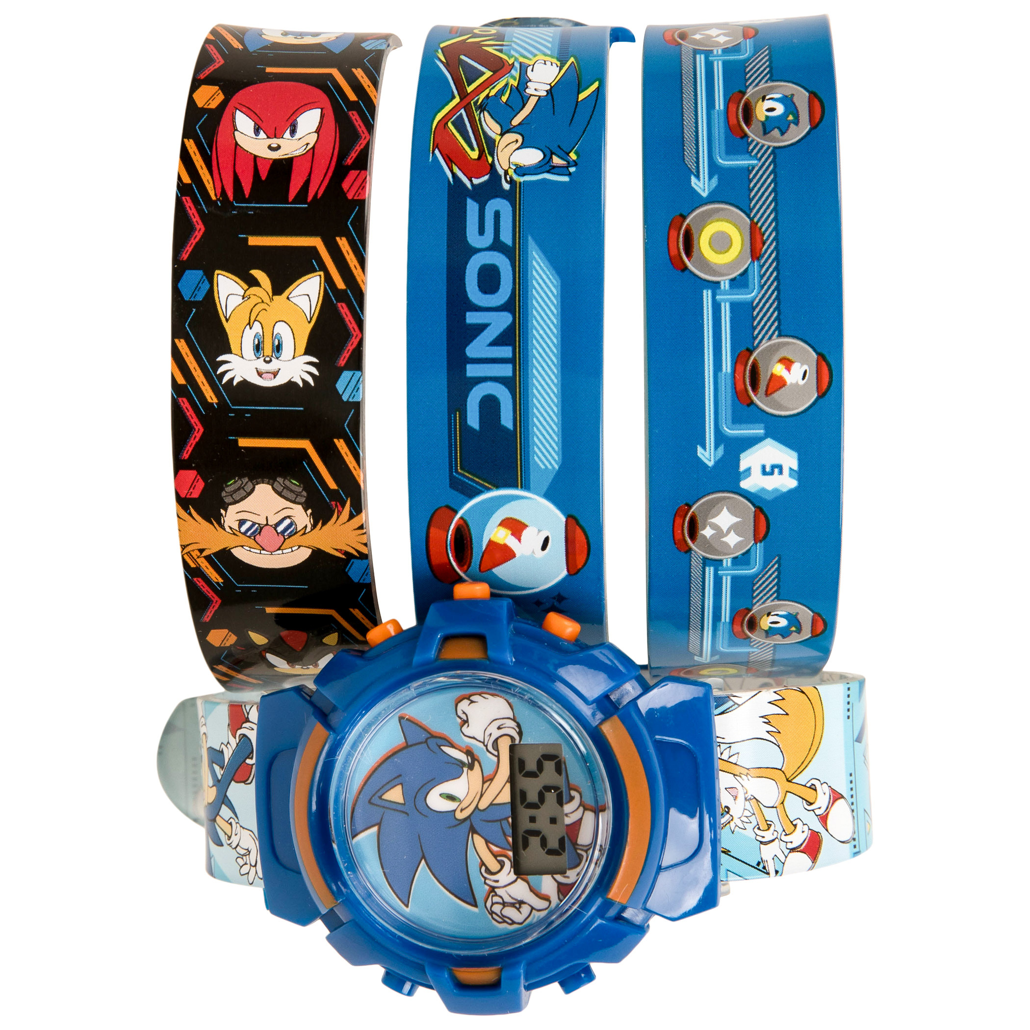 Sonic the Hedgehog Kid's Interchangeable Flashing LCD Watch Set, Blue