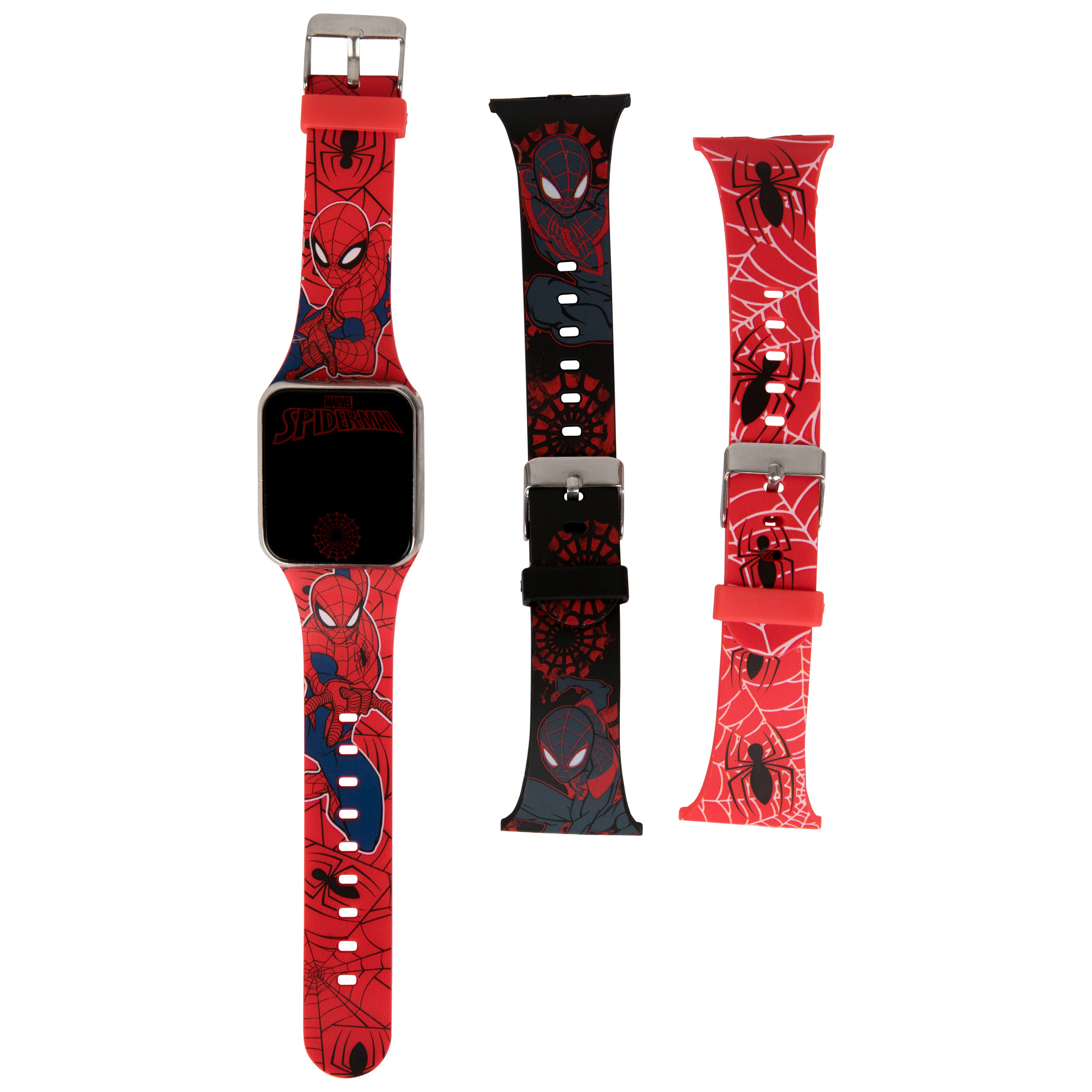 Spider-Man and Miles Morales Kid's Interchangeable LCD Watch Set, Multi-Color