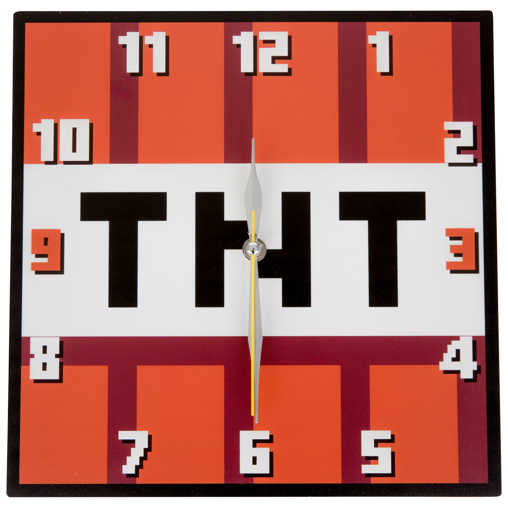 Minecraft TNT Block Square Wall Clock, Red