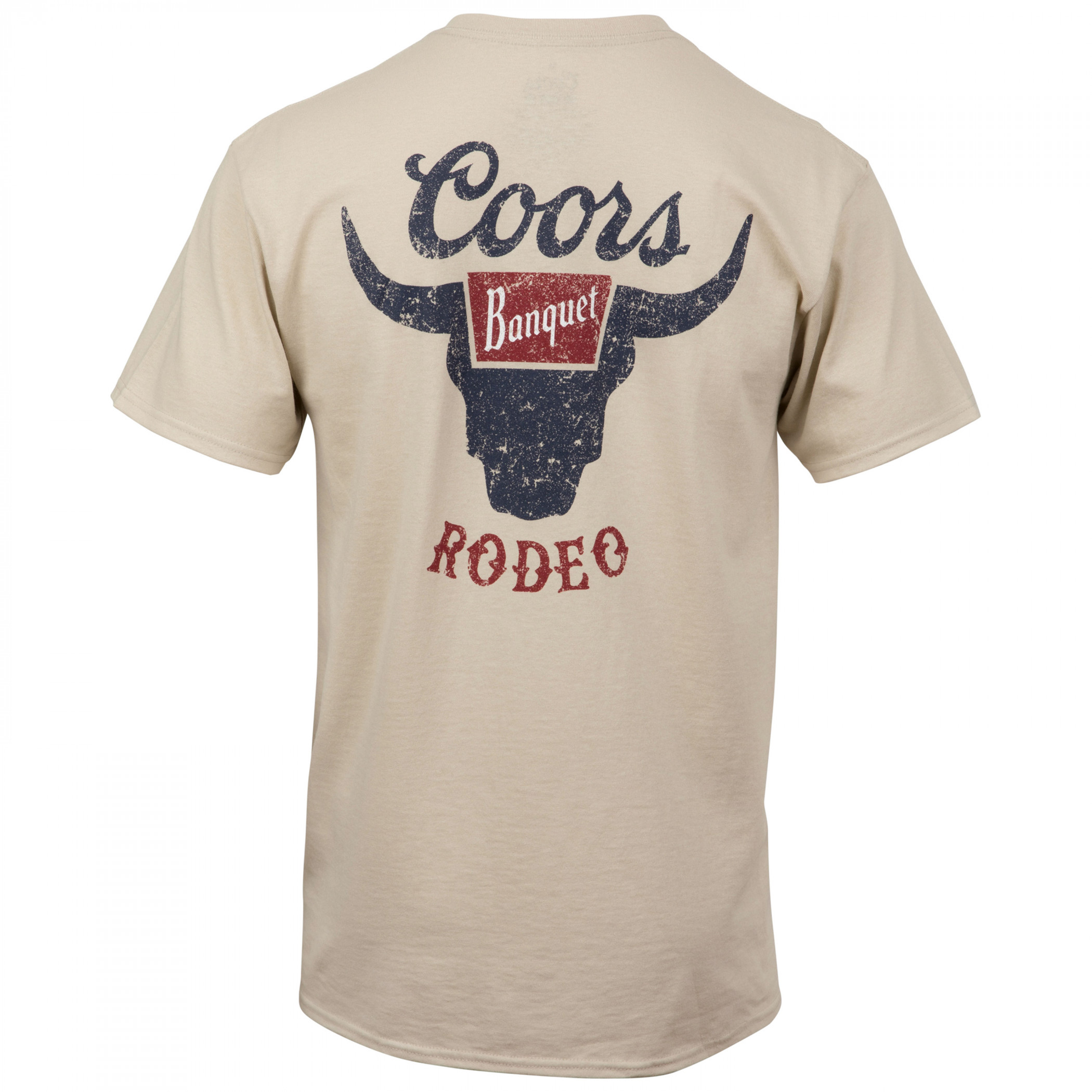 Coors Banquet Rodeo Logo Distressed Front and Back Natural T-Shirt ...