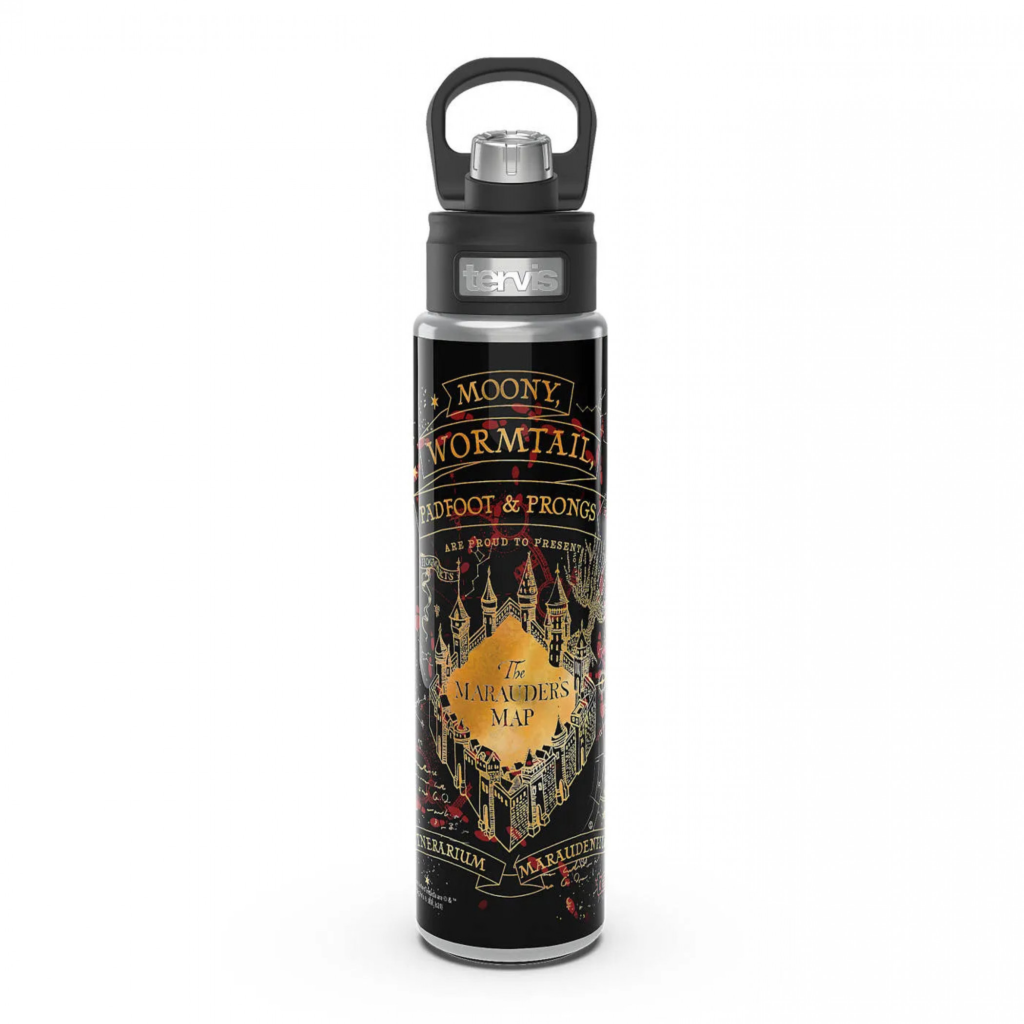 Harry Potter Black Marauders Map 24 oz Stainless Tervis® Water Bottle, Black