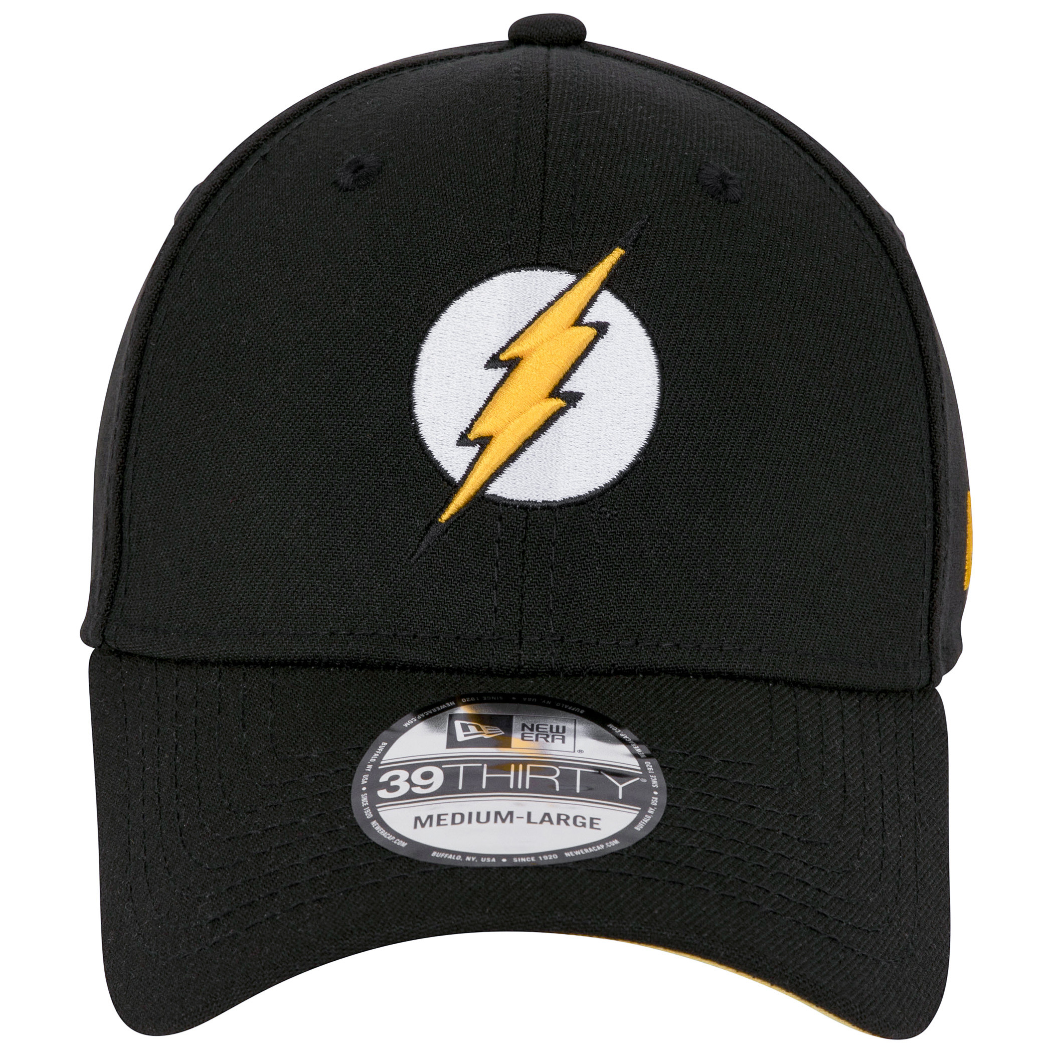 The Flash Logo DC Comics Black Colorway New Era 39Thirty Fitted Hat Black - Picture 8 of 24