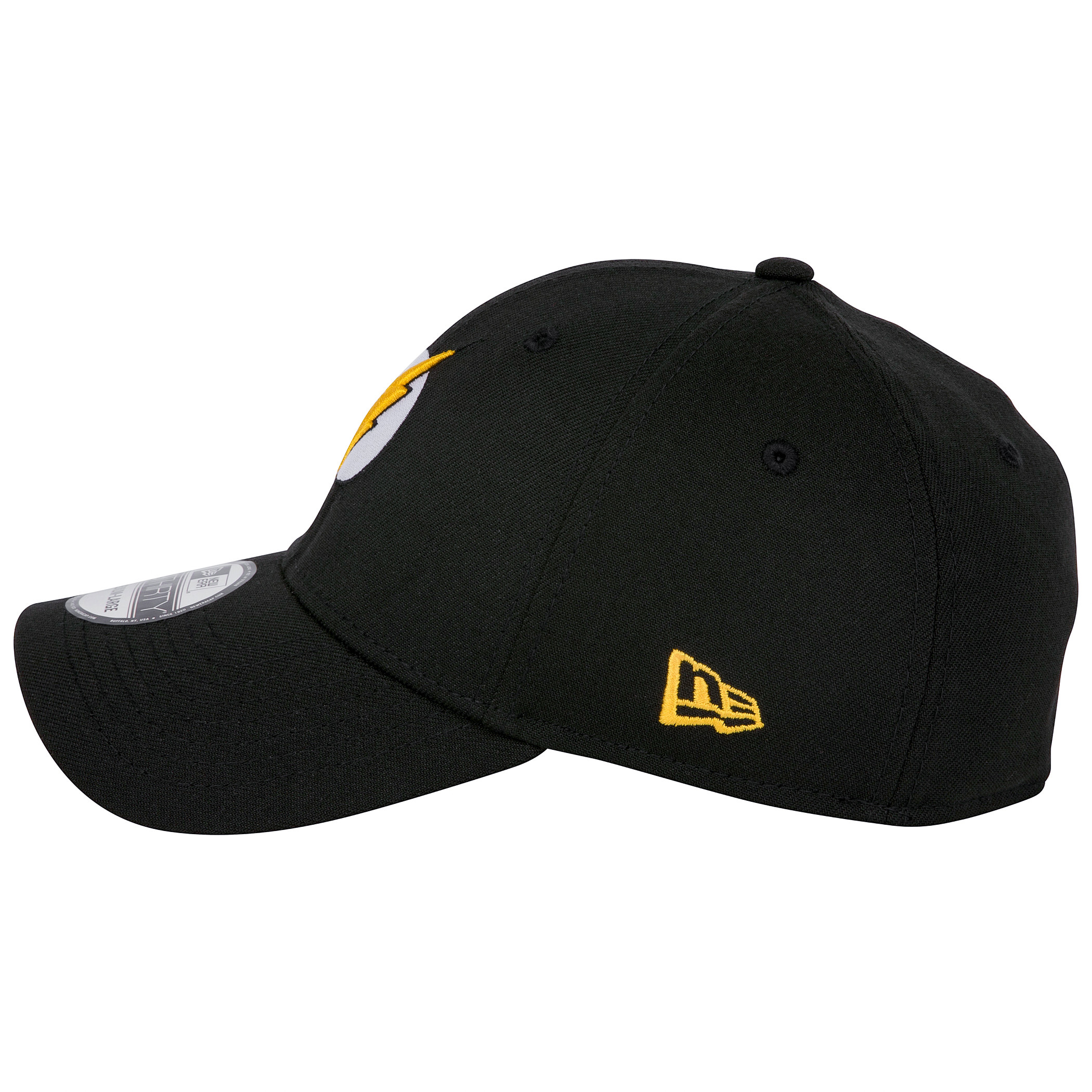 The Flash Logo DC Comics Black Colorway New Era 39Thirty Fitted Hat Black - Picture 9 of 24