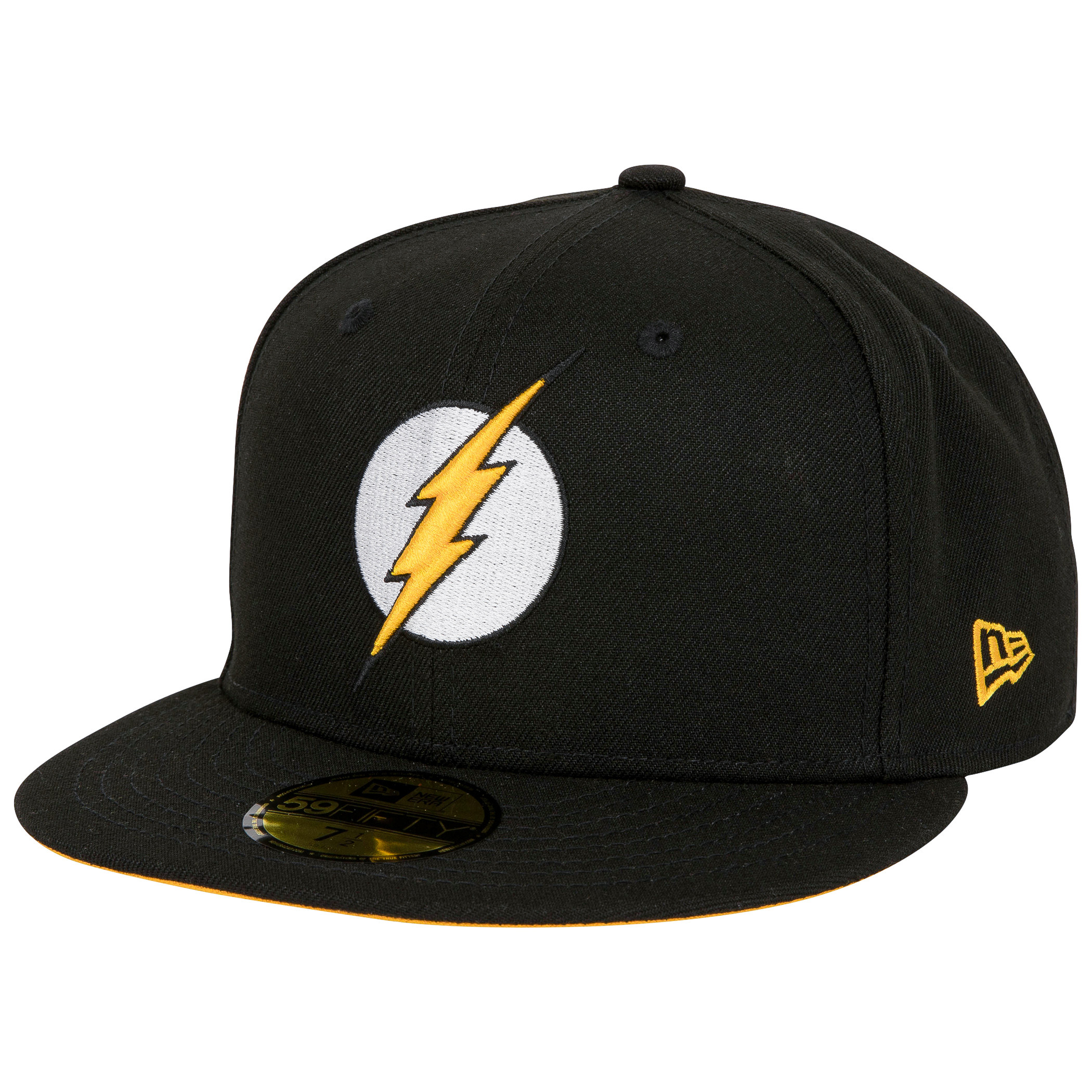 The Flash Logo DC Comics Black Colorway New Era 59Fifty Fitted Hat, Black