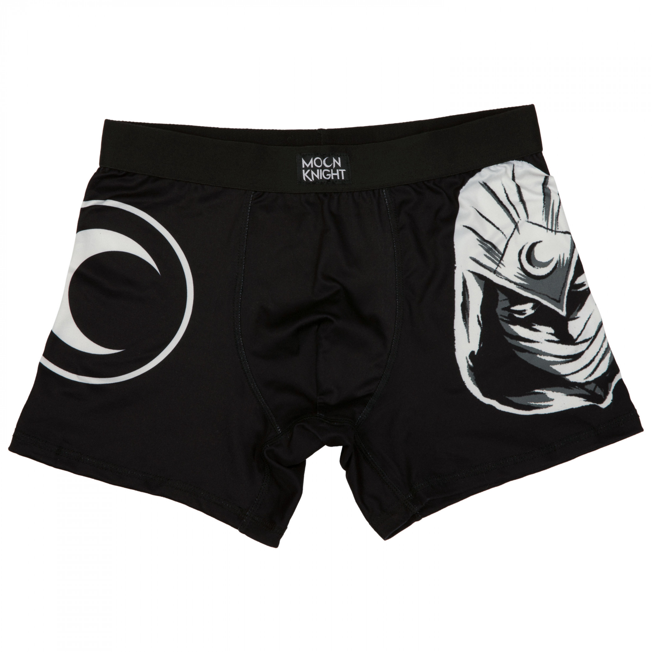 Marvel Moon Knight and Logo Men's Underwear Boxer Briefs, Black