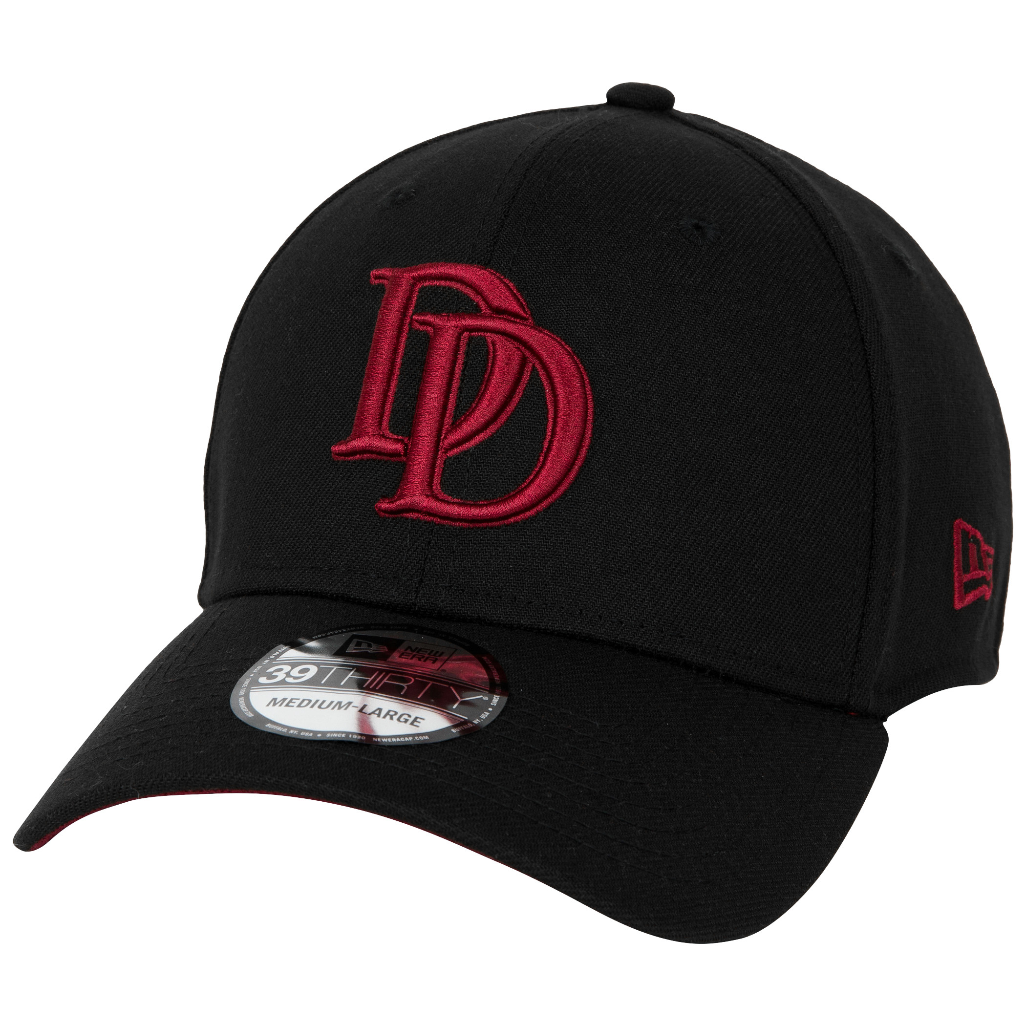 Daredevil Logo Black Colorway New Era 39Thirty Fitted Hat, Black