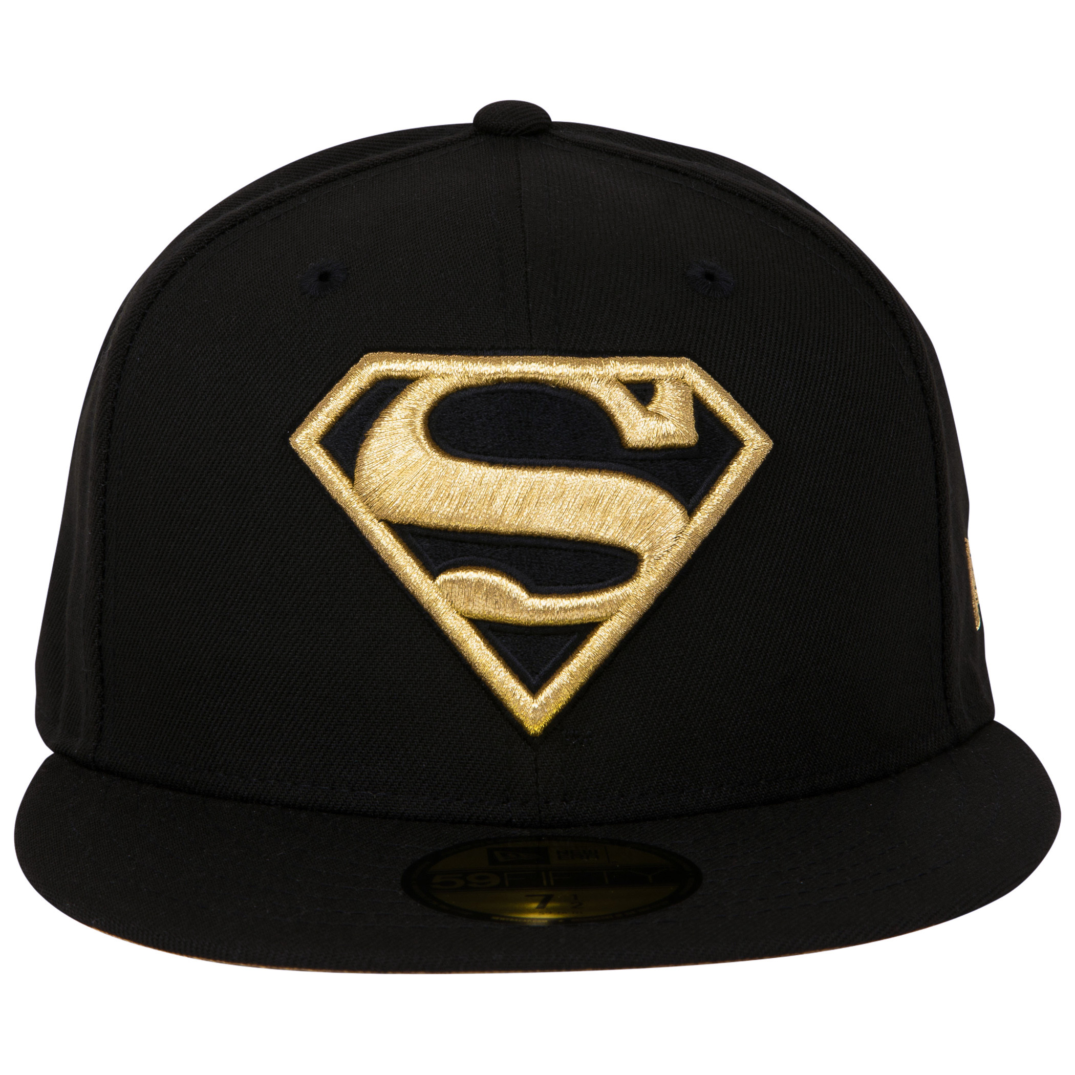Superman Gold Logo Black Colorway New Era 59Fifty Fitted Hat Black - Picture 8 of 60