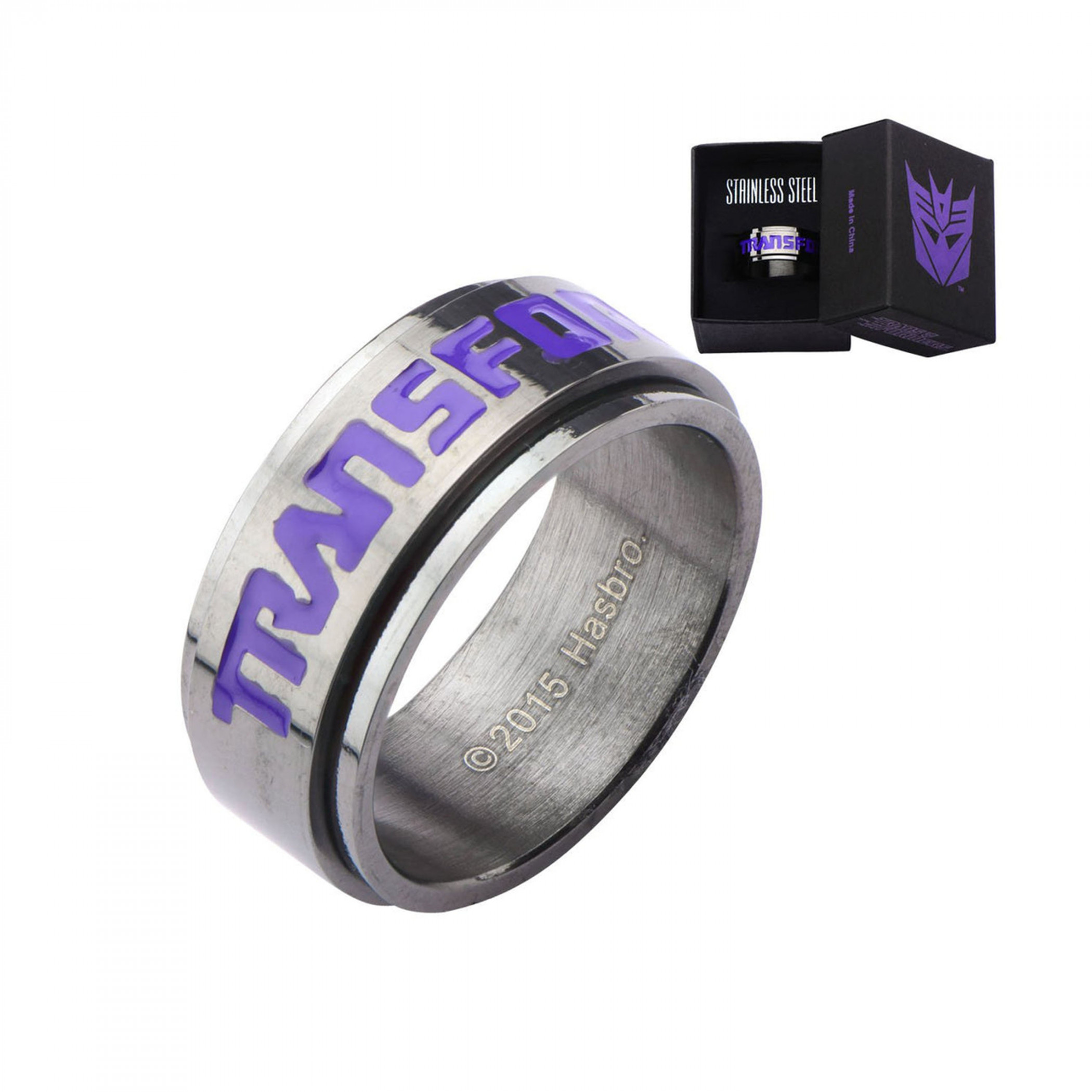 Transformers Decepticon Spinner Ring, Silver