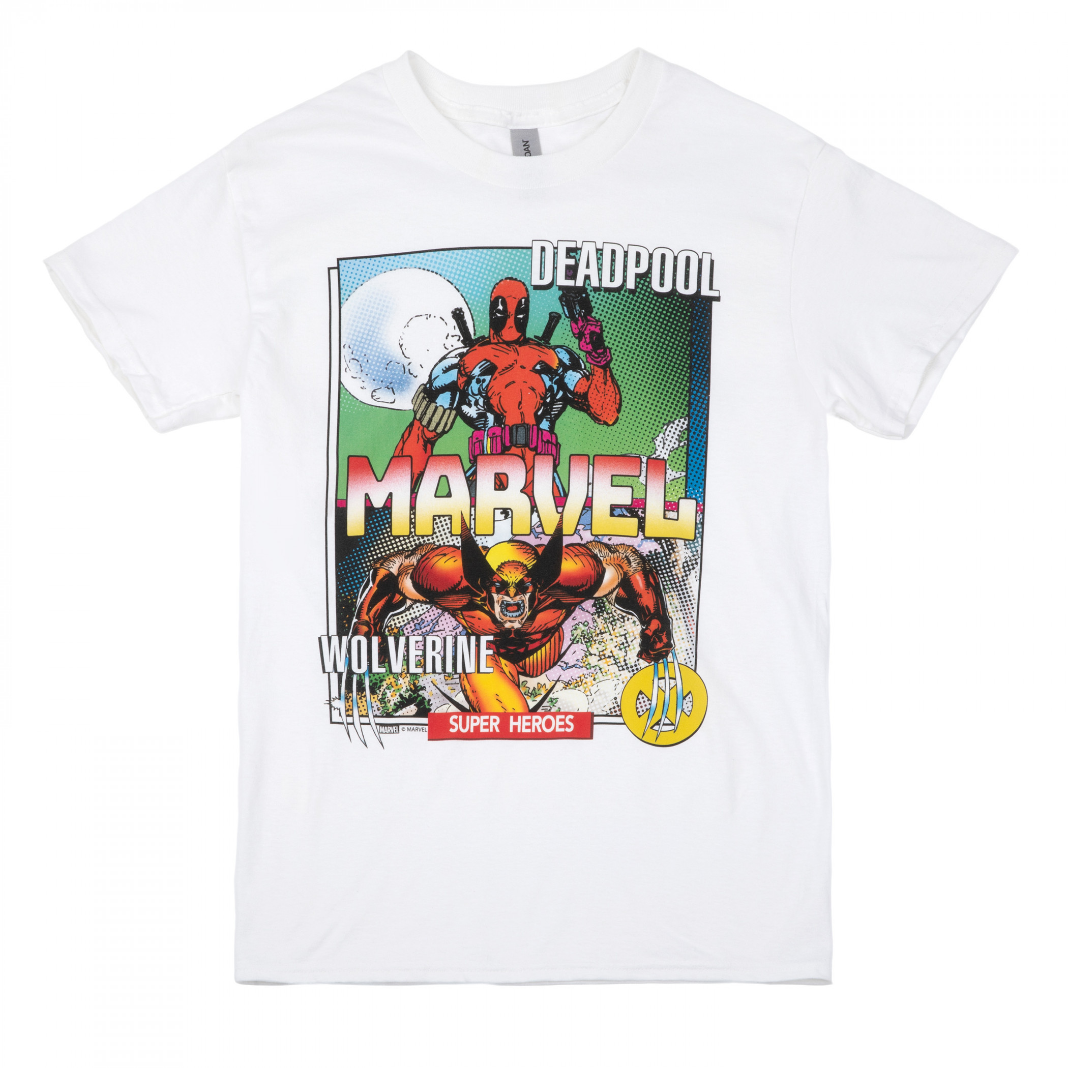 Deadpool and Wolverine Comic Panels T-Shirt, White