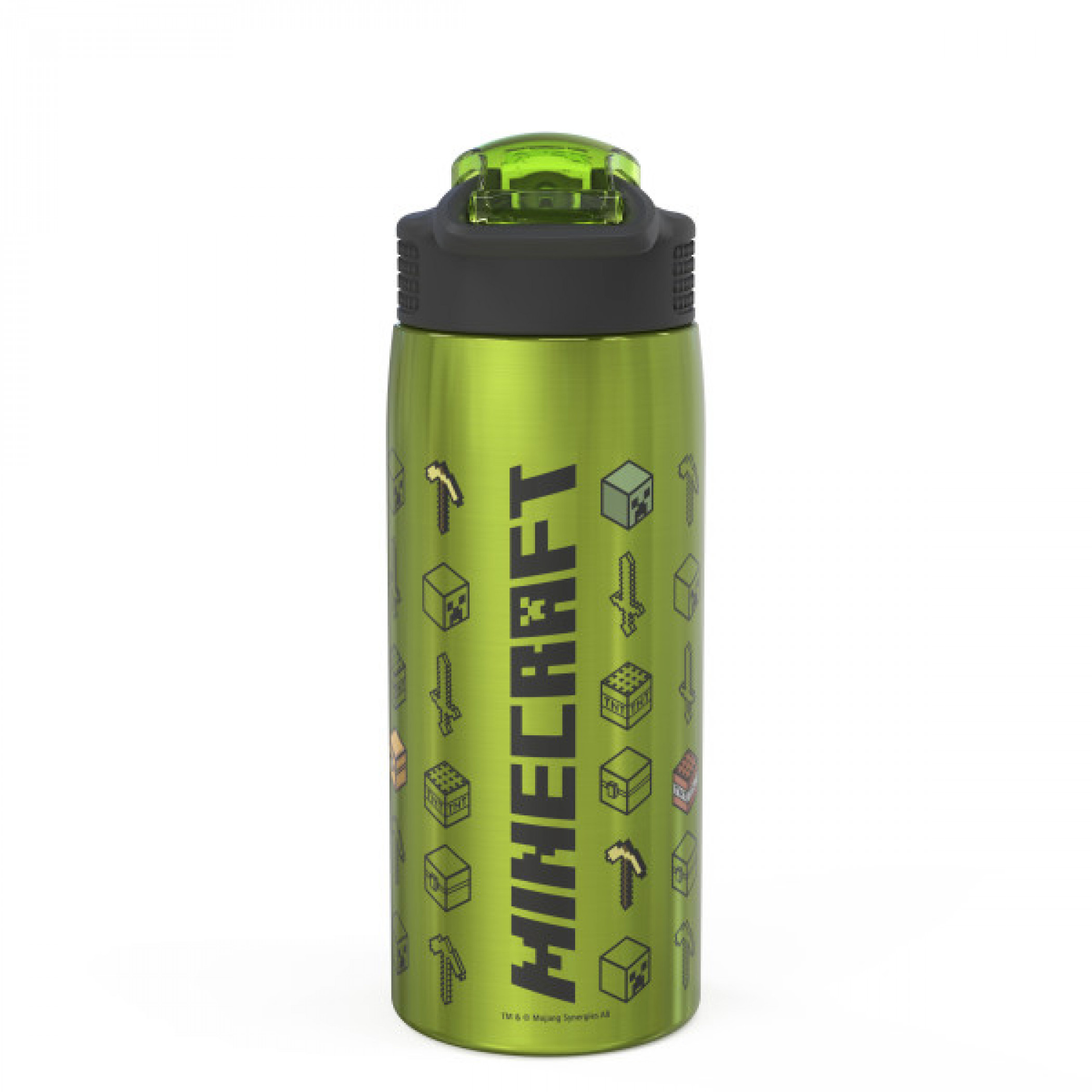 Minecraft Symbols All Over 27oz Stainless Water Steel Bottle, Green