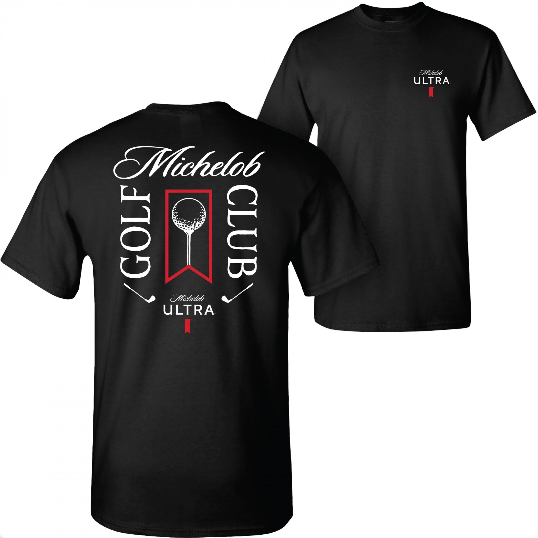 Michelob Ultra Golf Club Black Colorway Front/Back Print T-Shirt