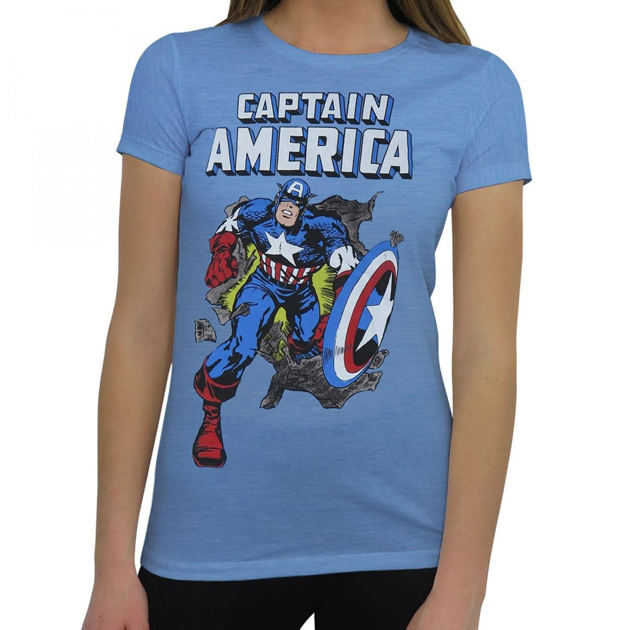 Captain America Breakout Women's T-Shirt, Blue