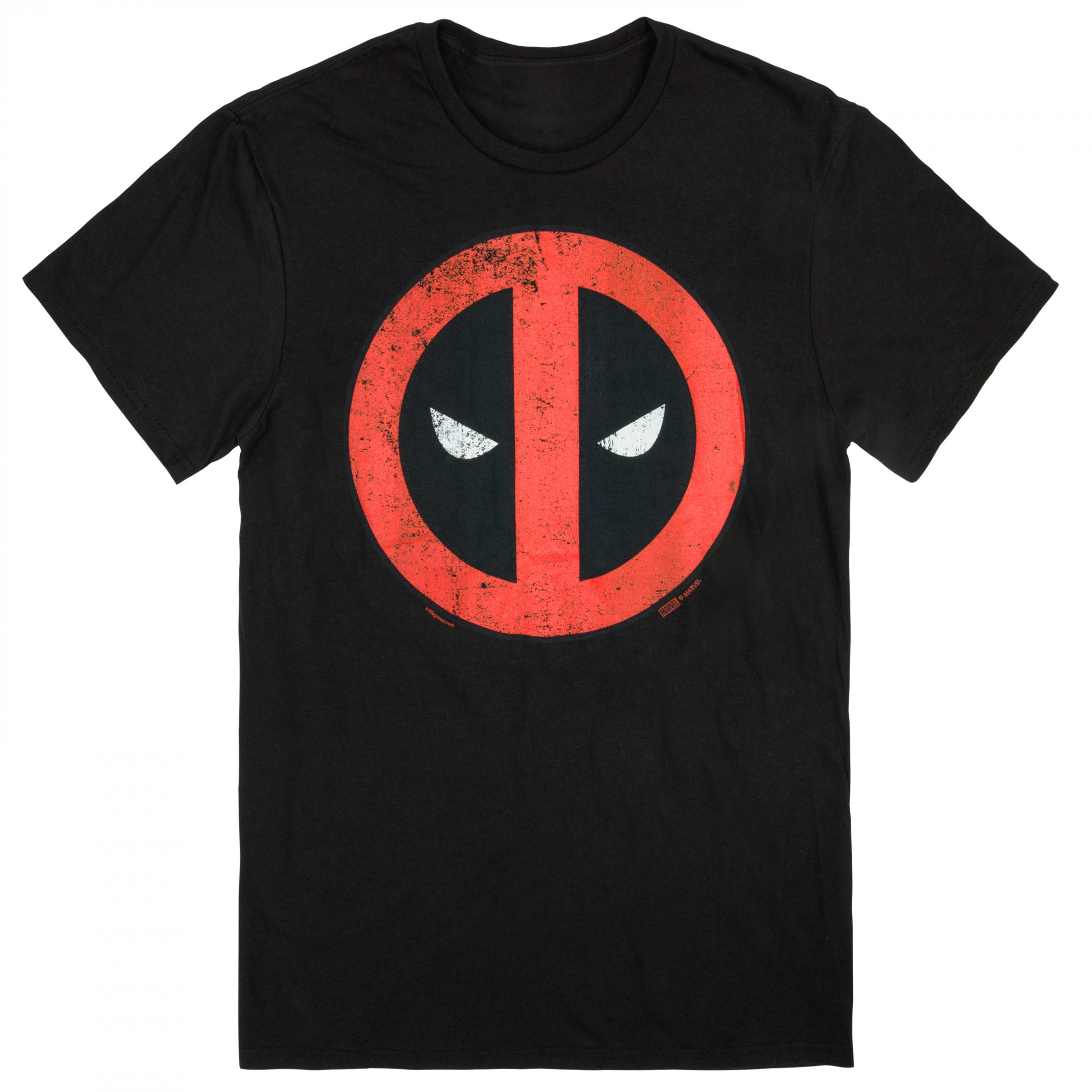 Deadpool Distressed Symbol T-Shirt, Black