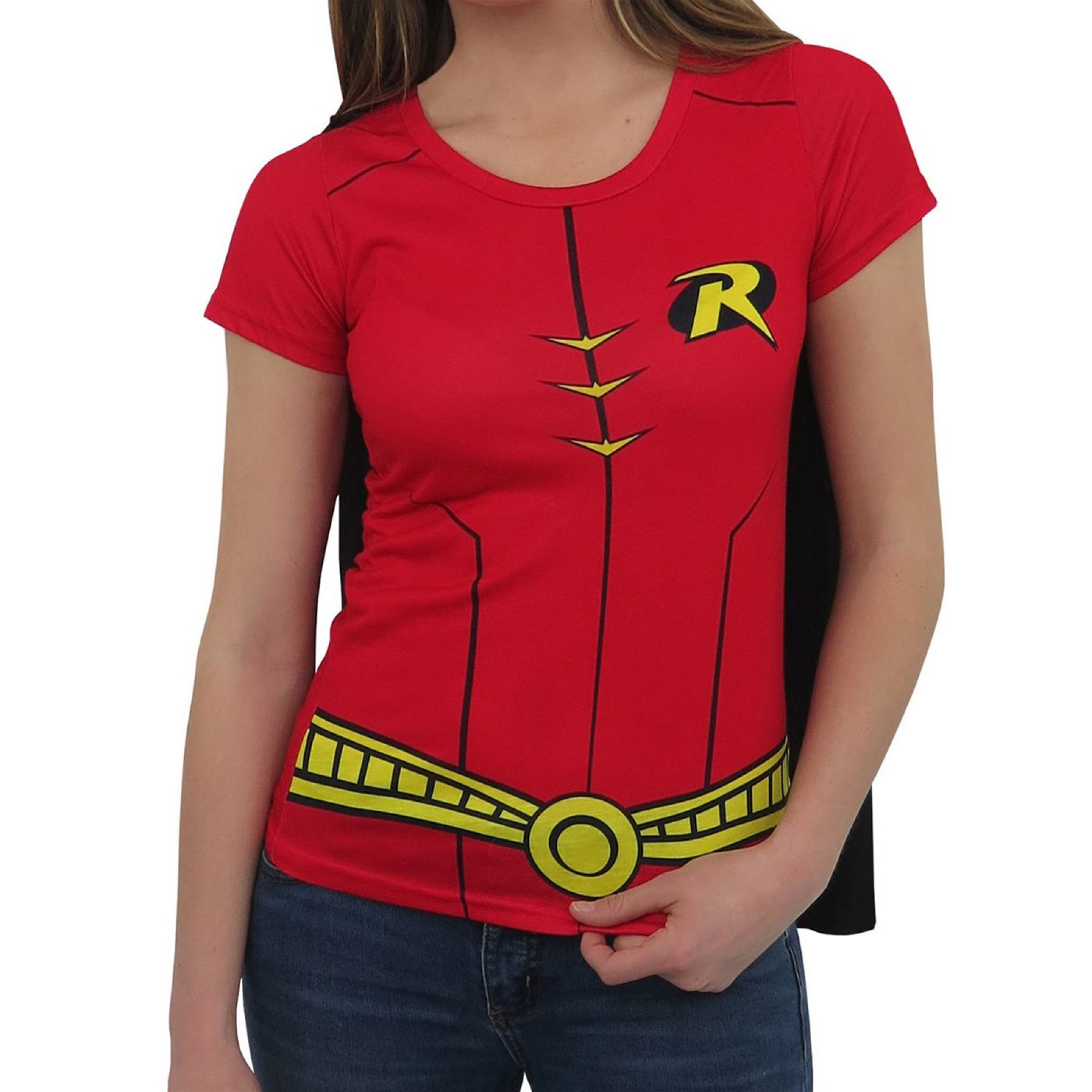 Robin Sublimated Caped Women's T-Shirt, Red