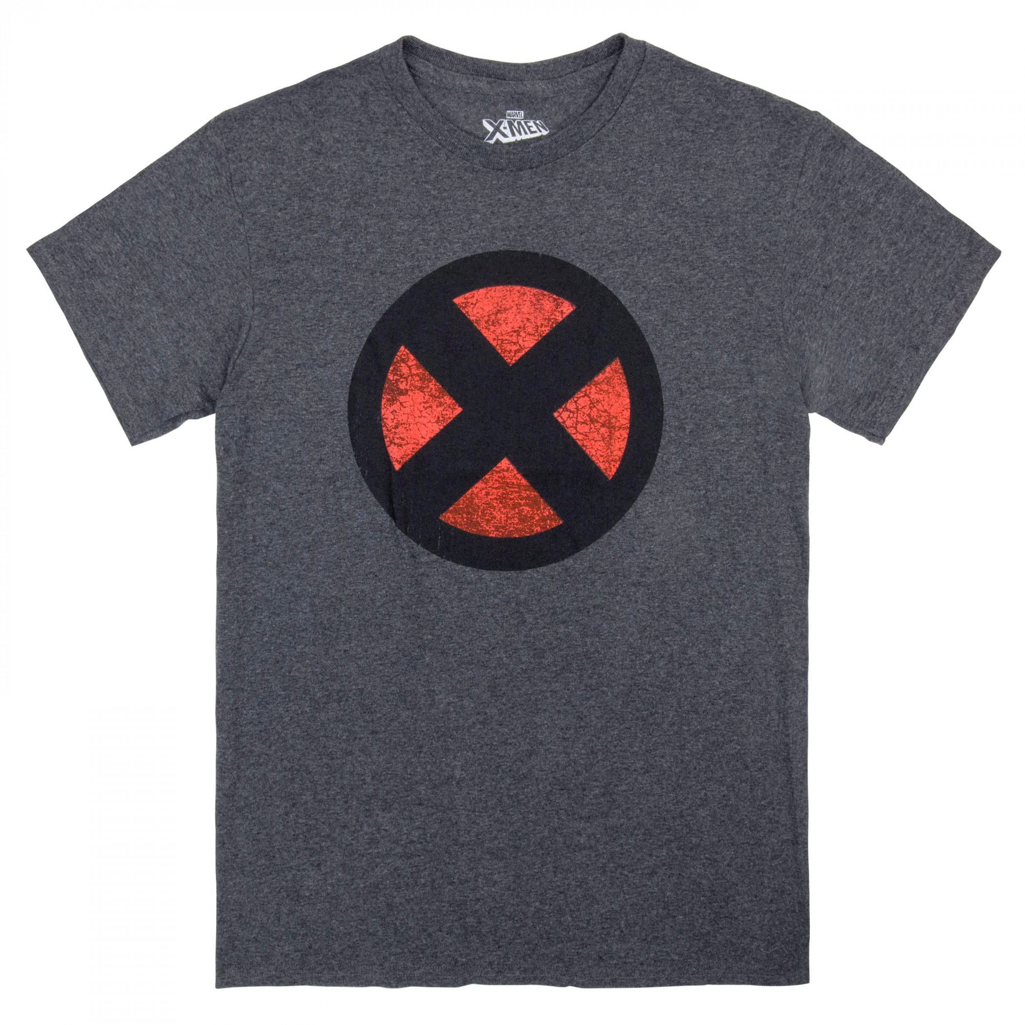 X-Men Distressed Symbol Grey T-Shirt, Grey